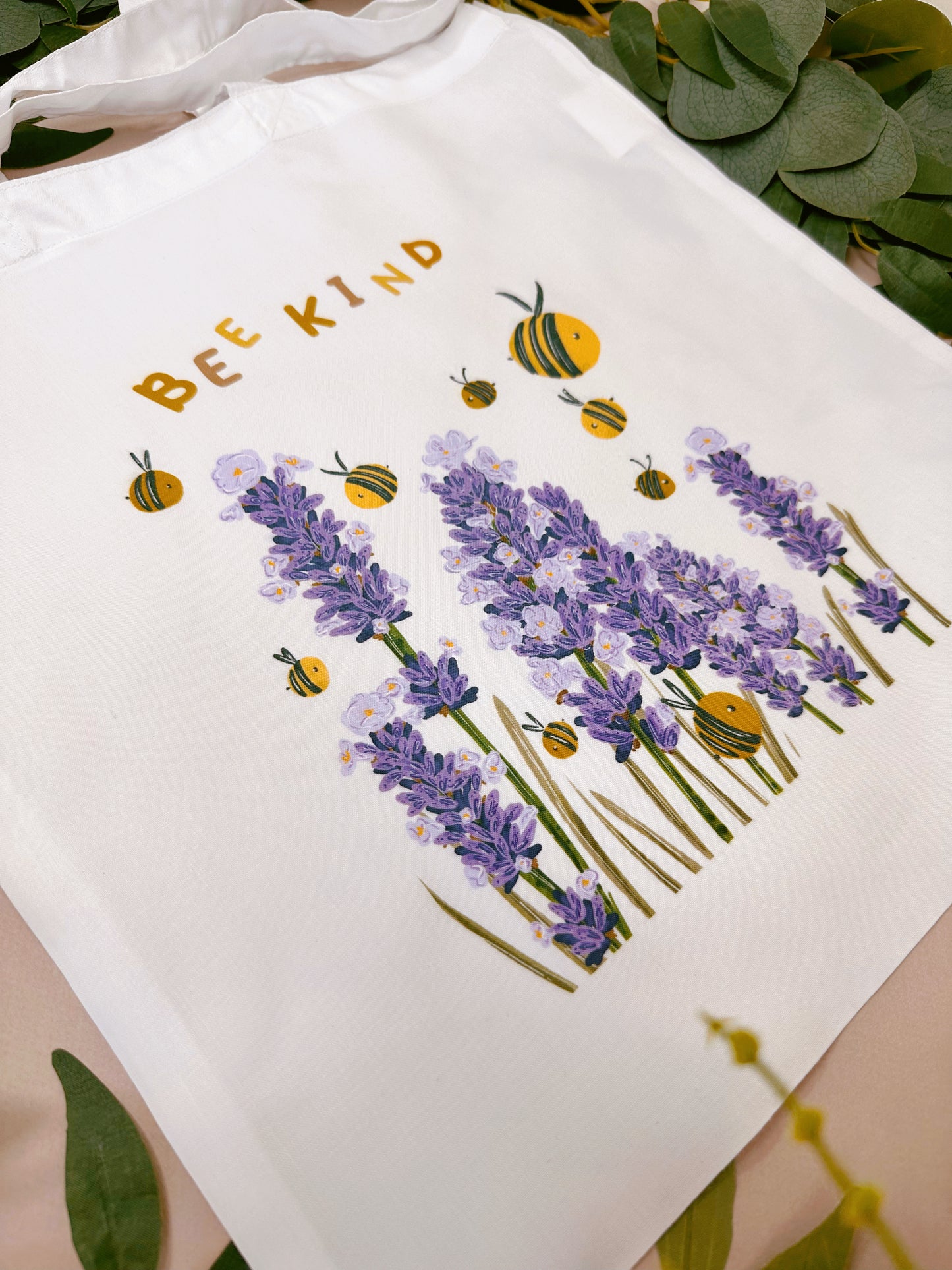 Bee Lavender Tote Bag