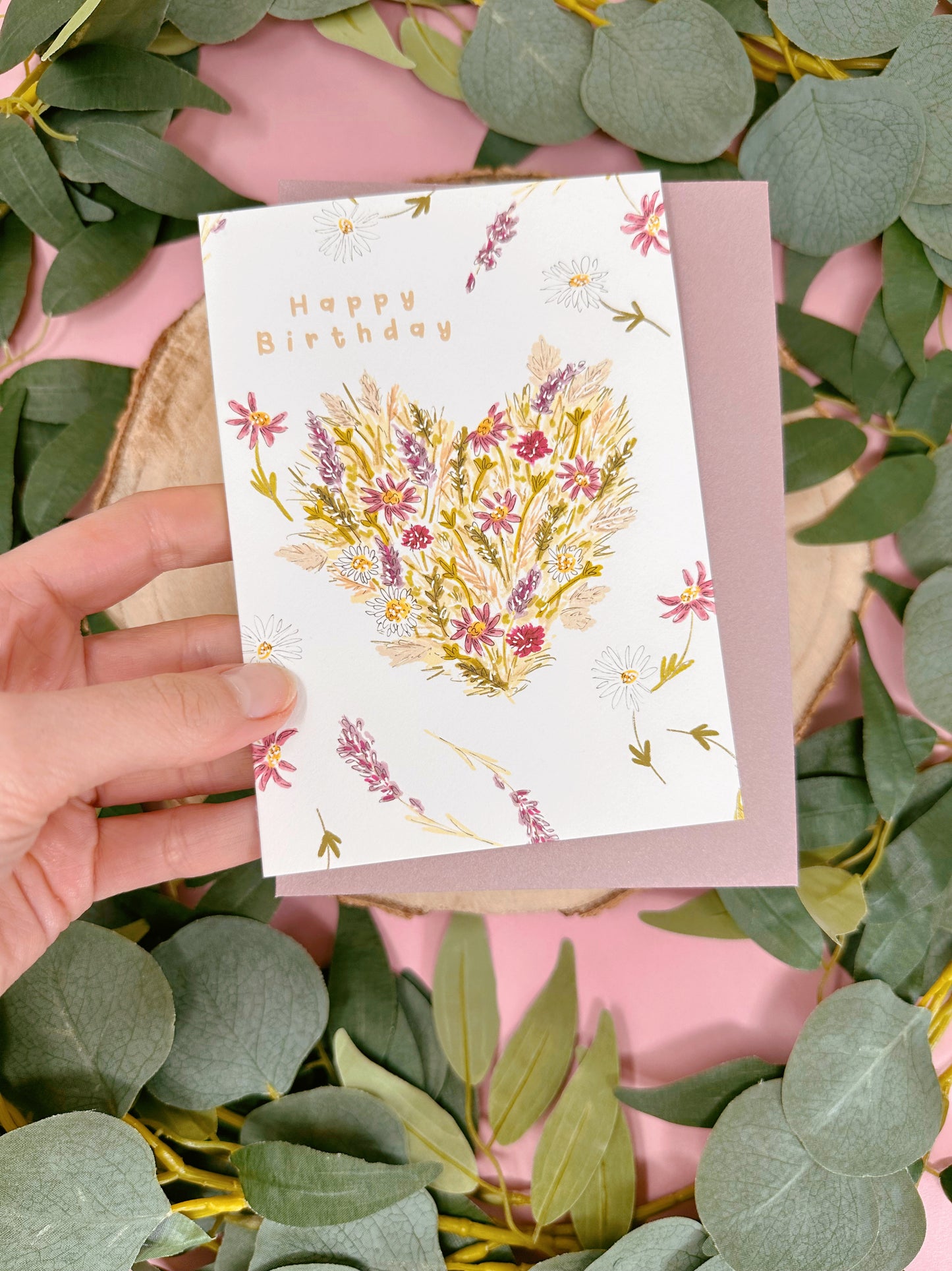 Floral Heart Birthday Card