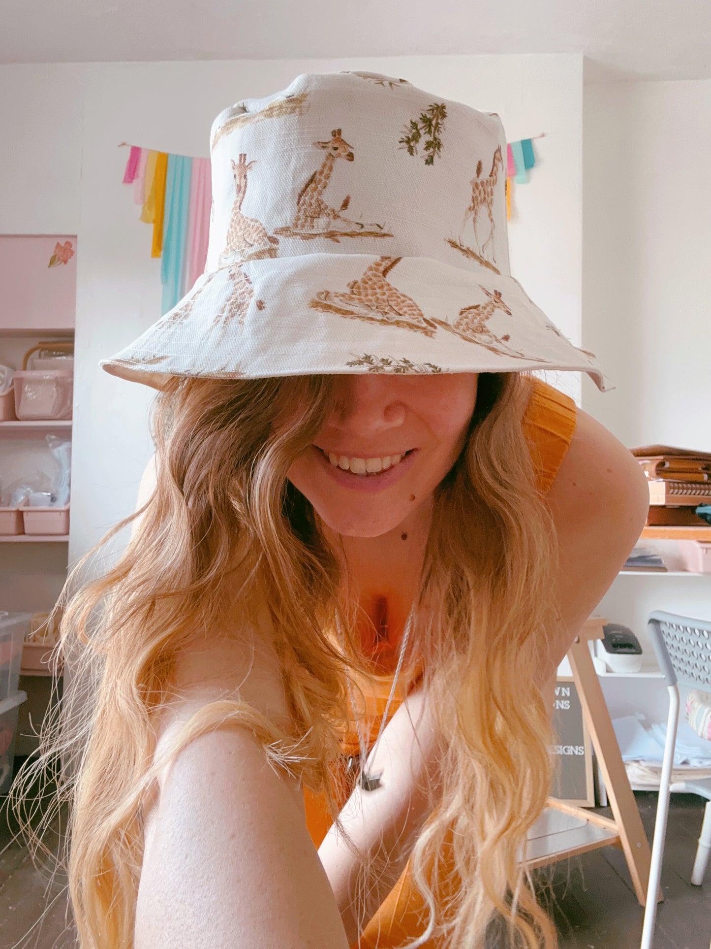 Giraffe Pattern Bucket Hat