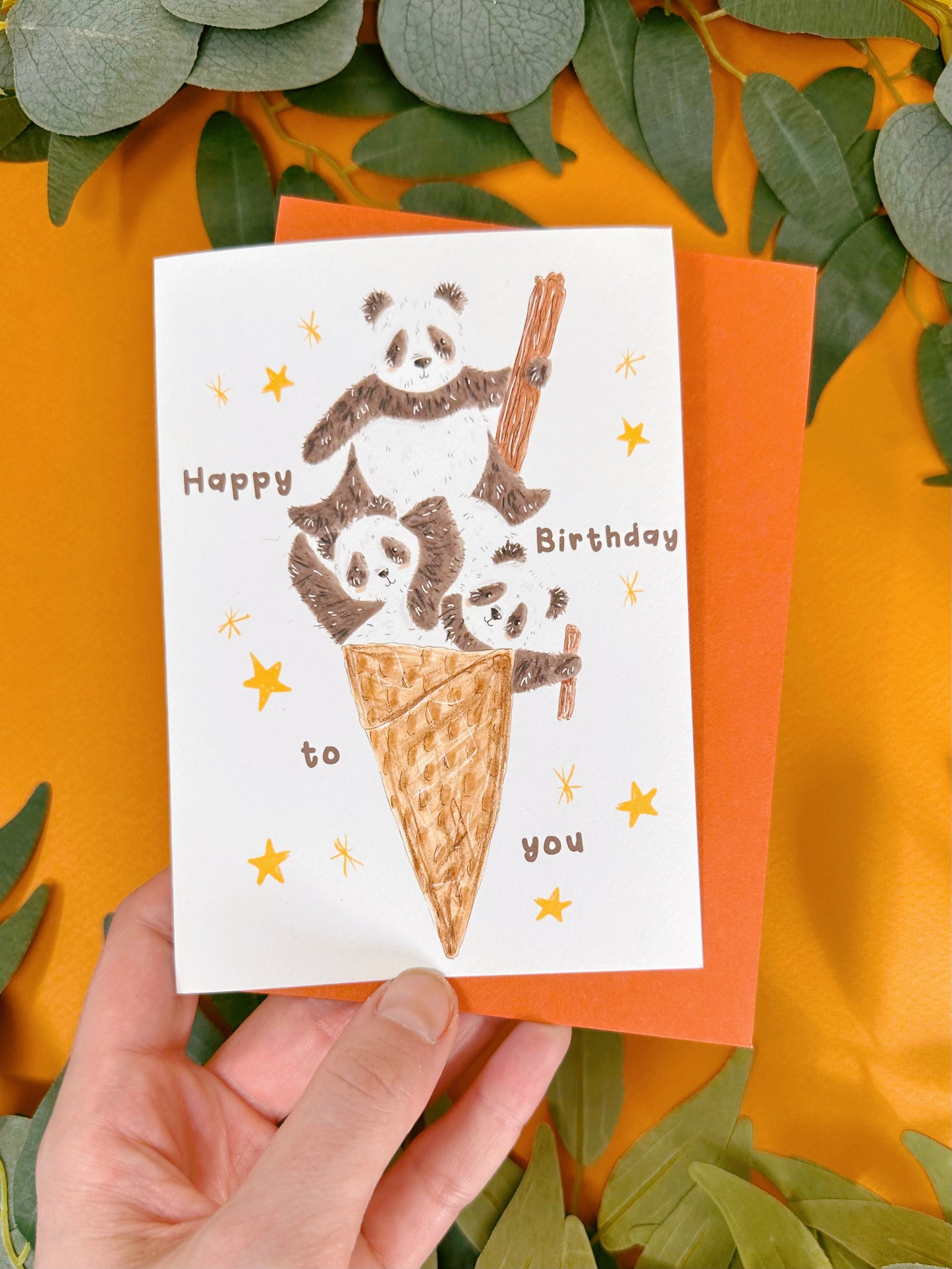 Panda Cone Birthday Card