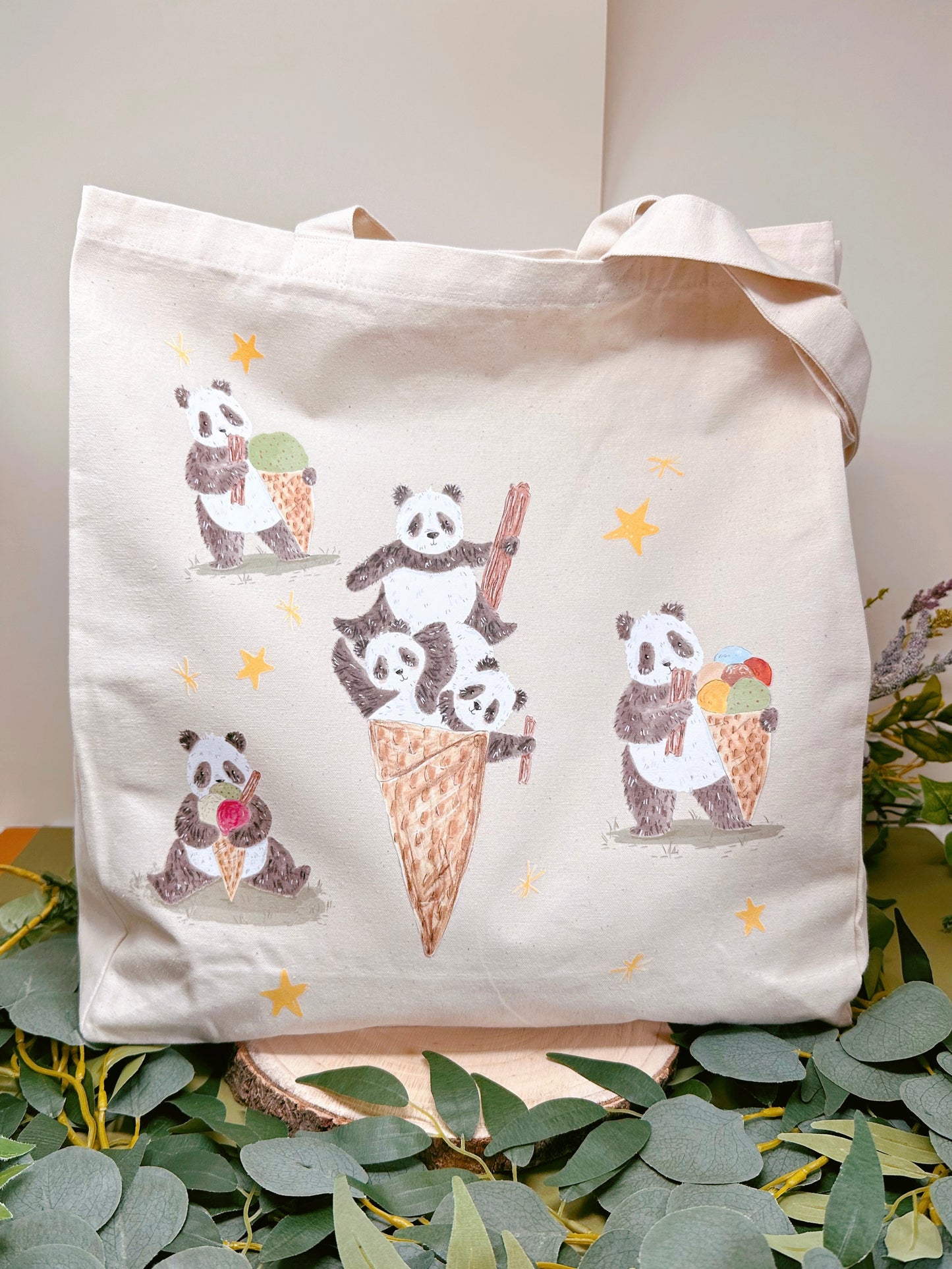 Panda Ice Cream Giant Tote Bag