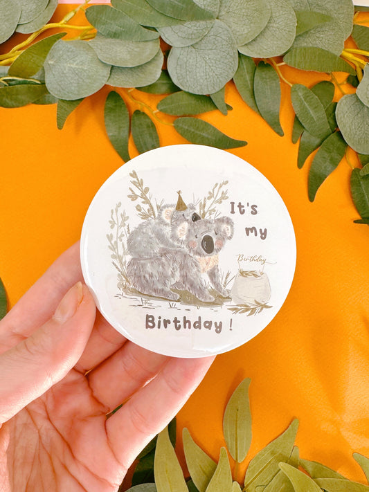 Koala Party Birthday Badge