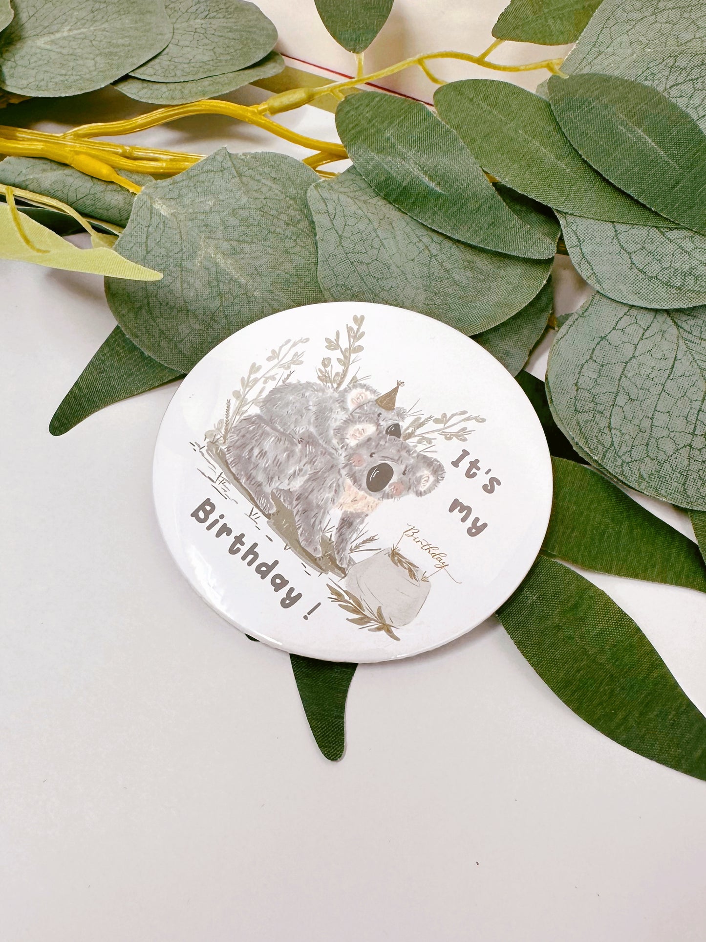Koala Party Birthday Badge