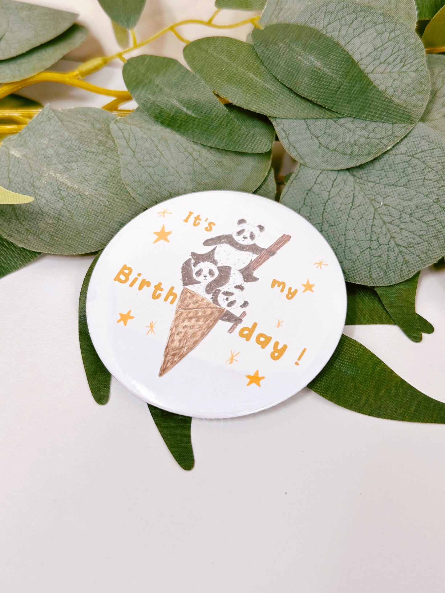 Panda Cone Birthday Badge
