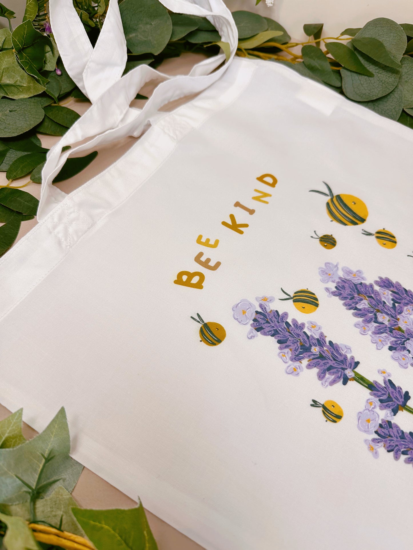 Bee Lavender Tote Bag