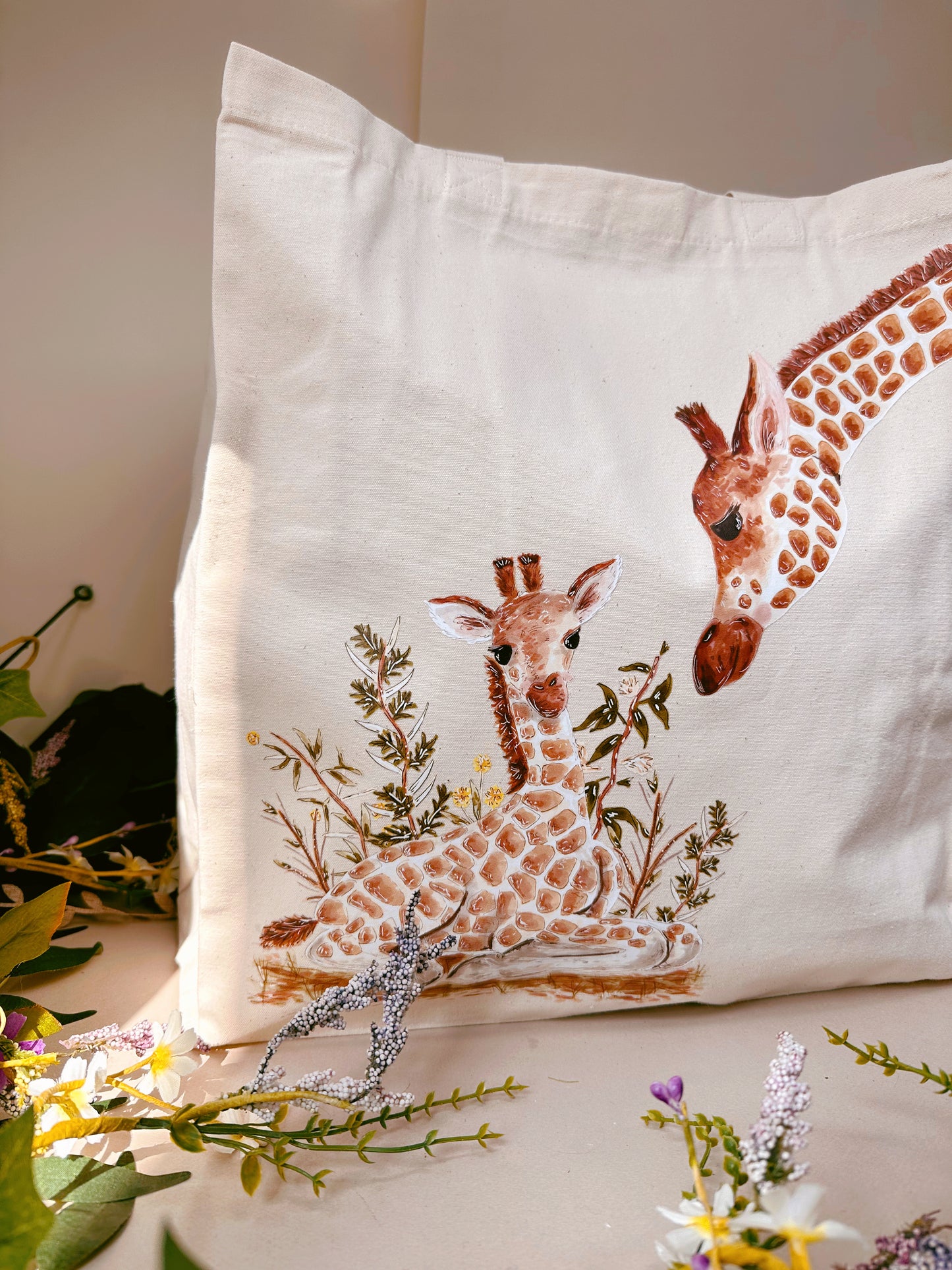 Cute Giraffes Giant Tote Bag