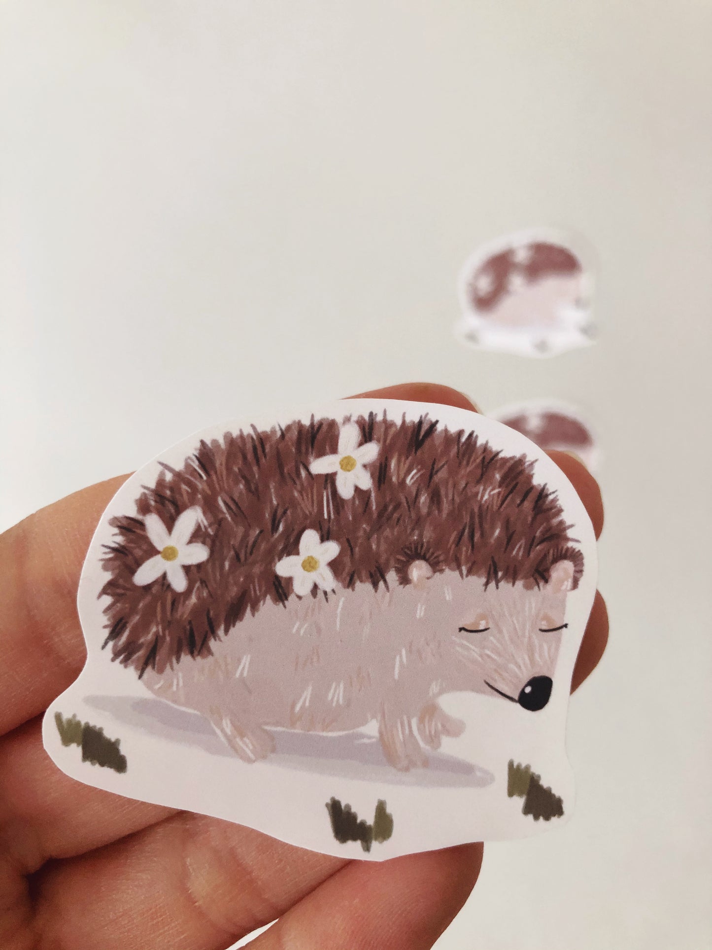 Hedgehog Floral Sticker