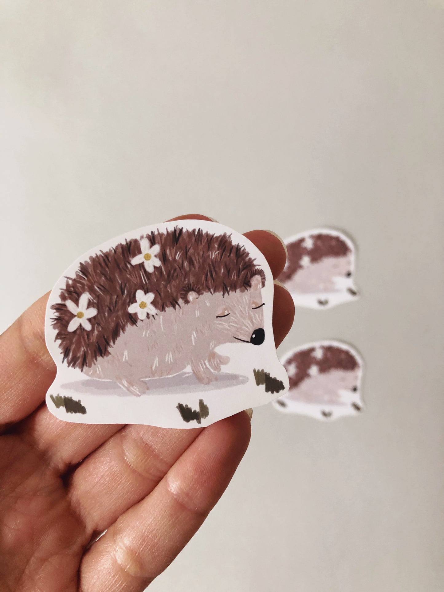 Hedgehog Floral Sticker