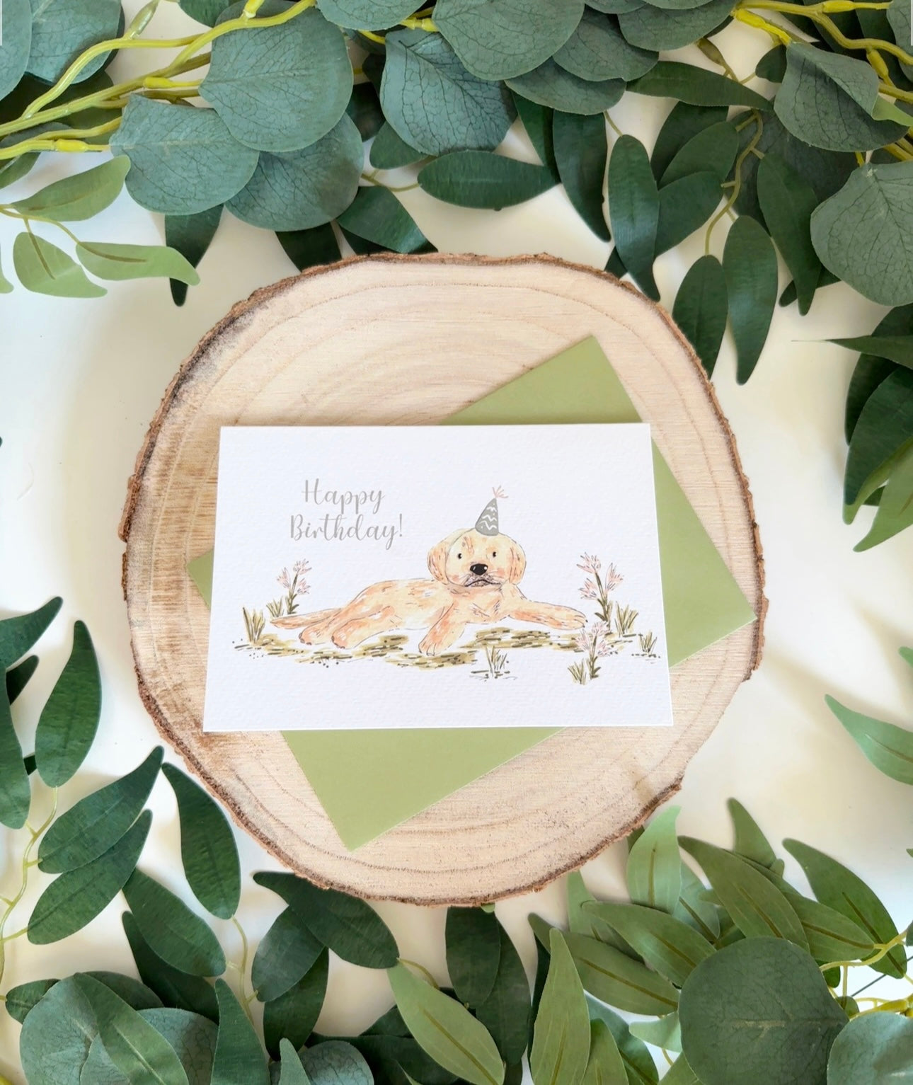 Golden Labrador Birthday Card