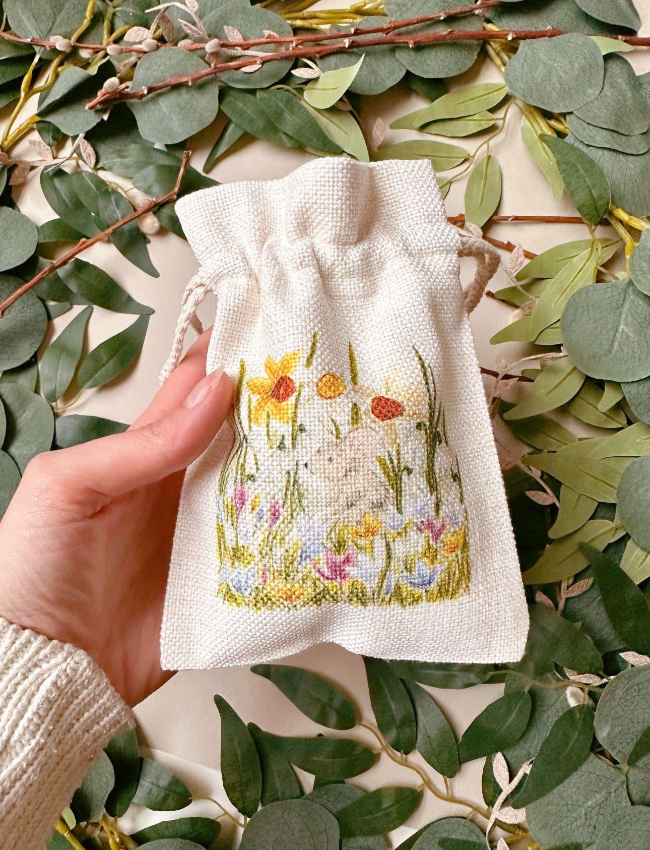 Garden Mouse Drawstring Bag