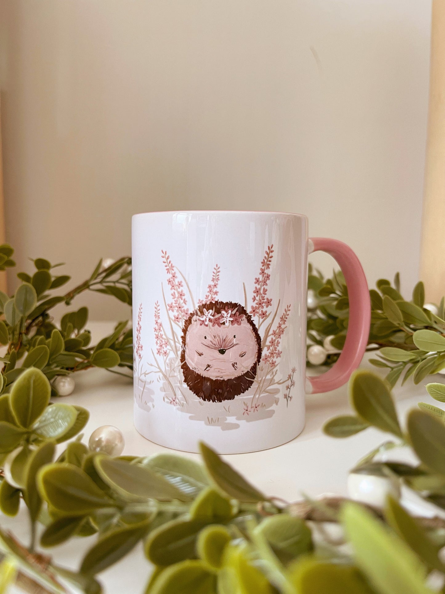 Hedgehog Floral Mug
