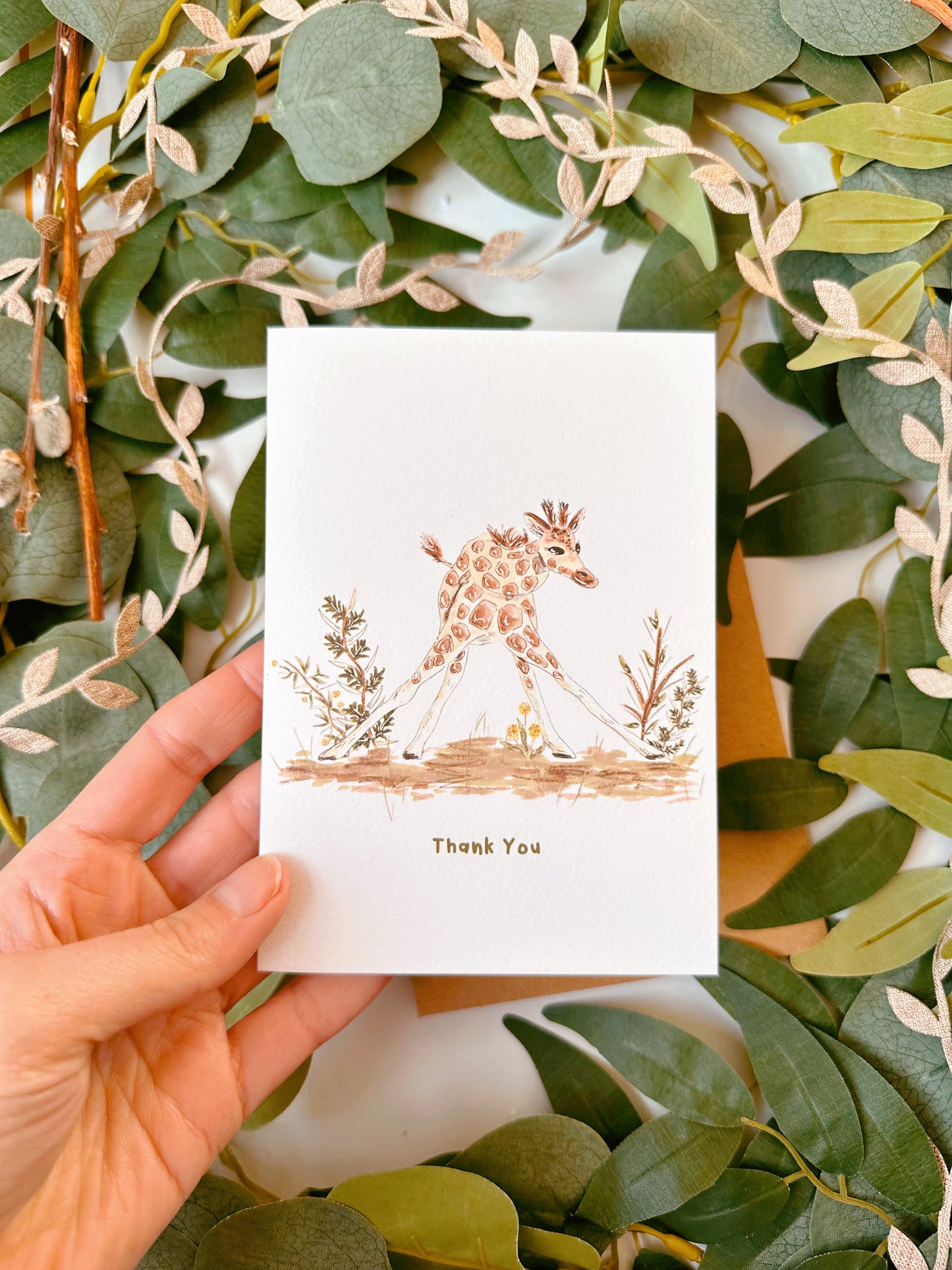 Giraffe Thank You Card