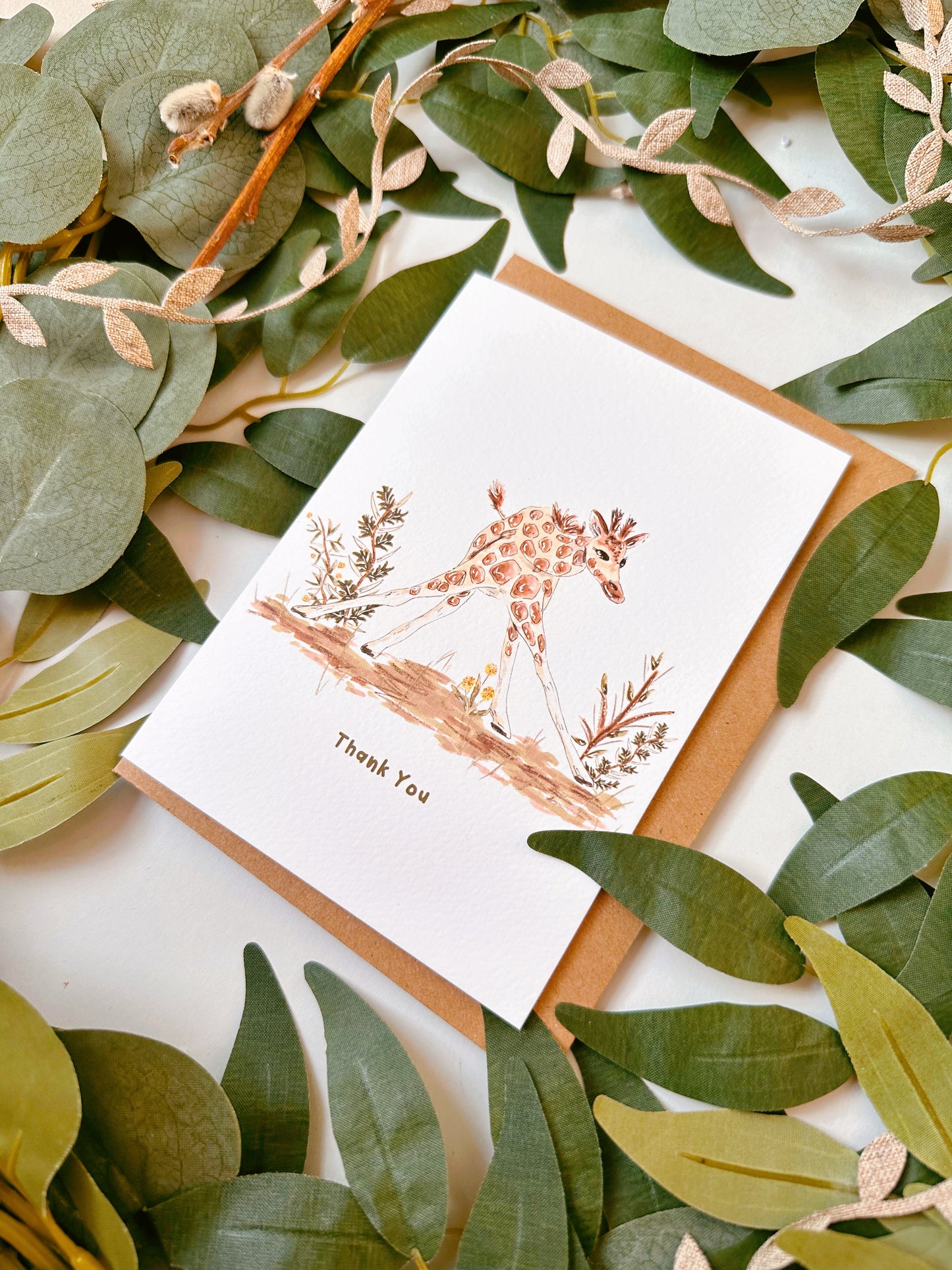 Giraffe Thank You Card
