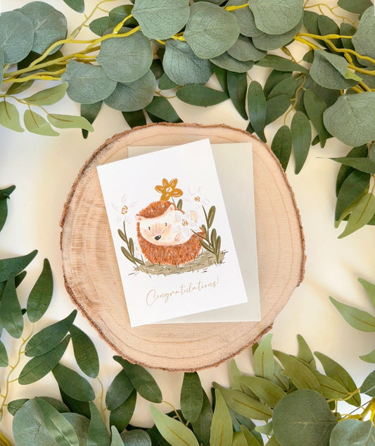 Hedgehog Congratulations Card