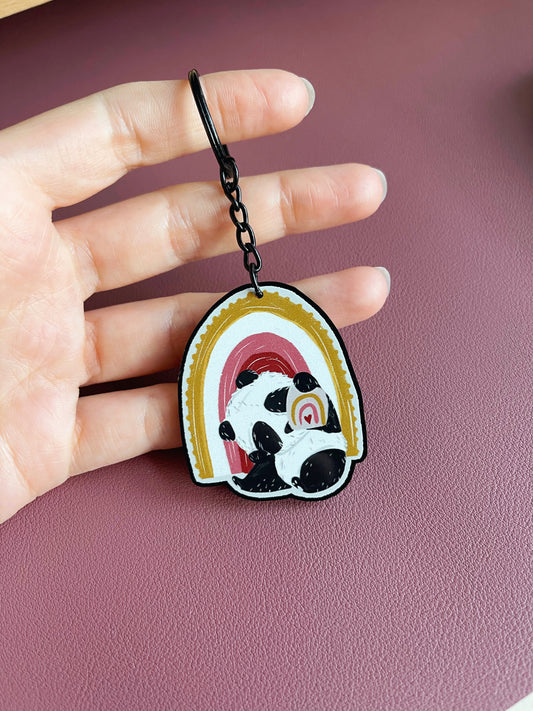 Panda Rainbow Keyring