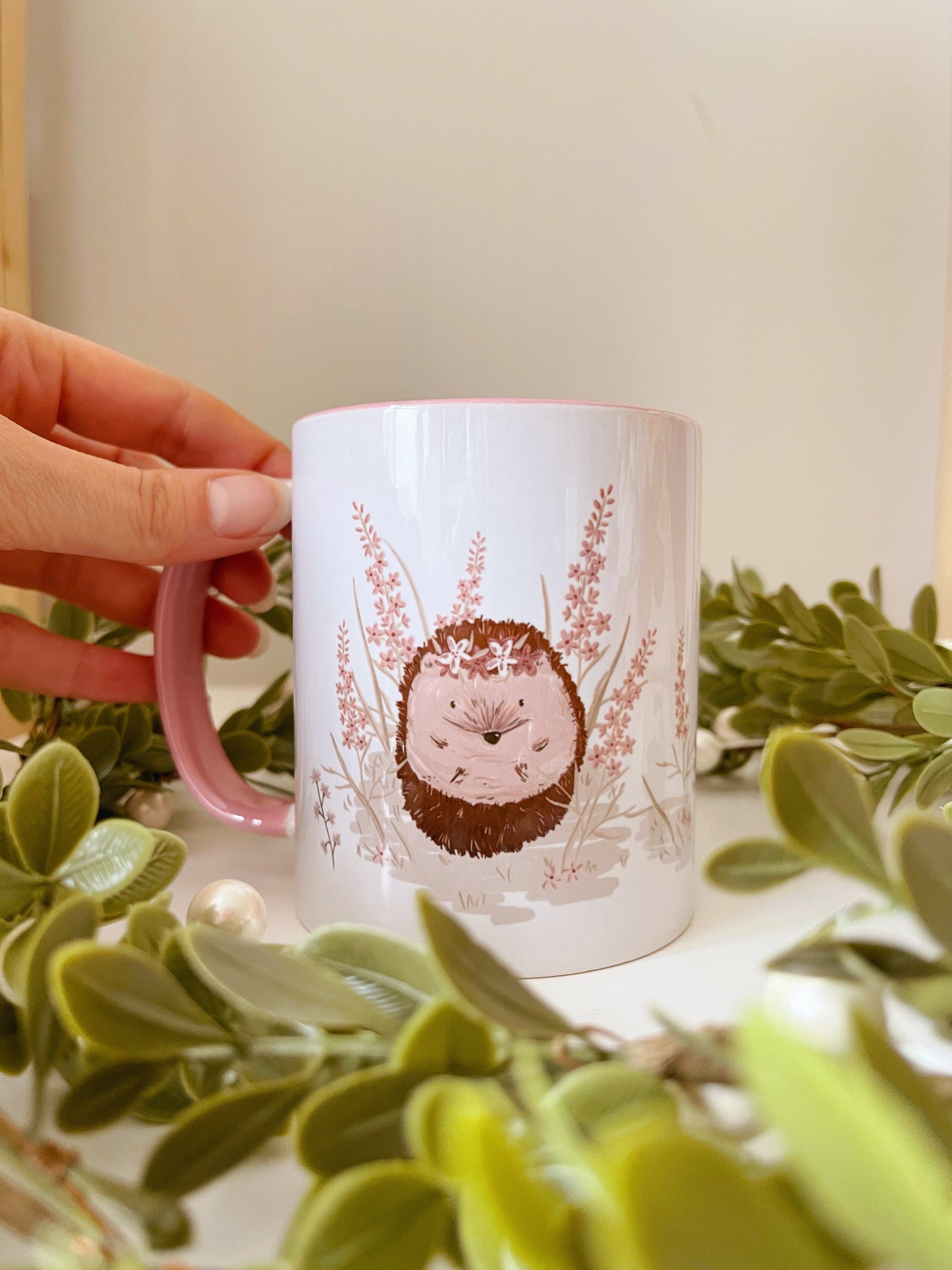 Hedgehog Floral Mug