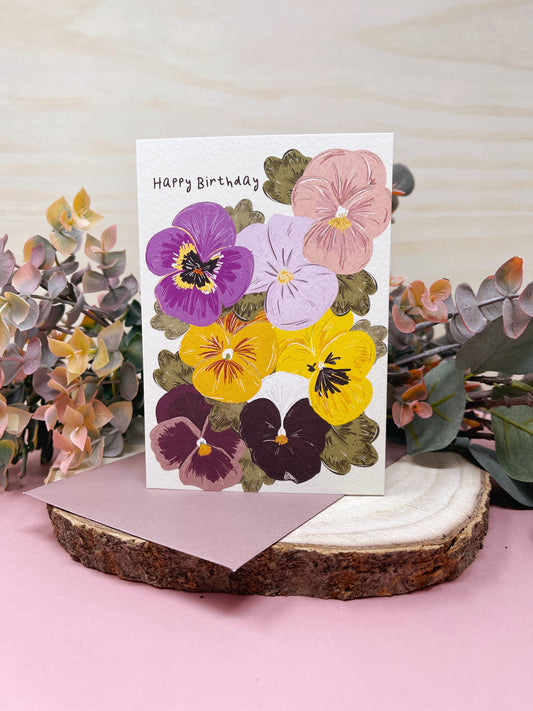 Pansy Birthday Card