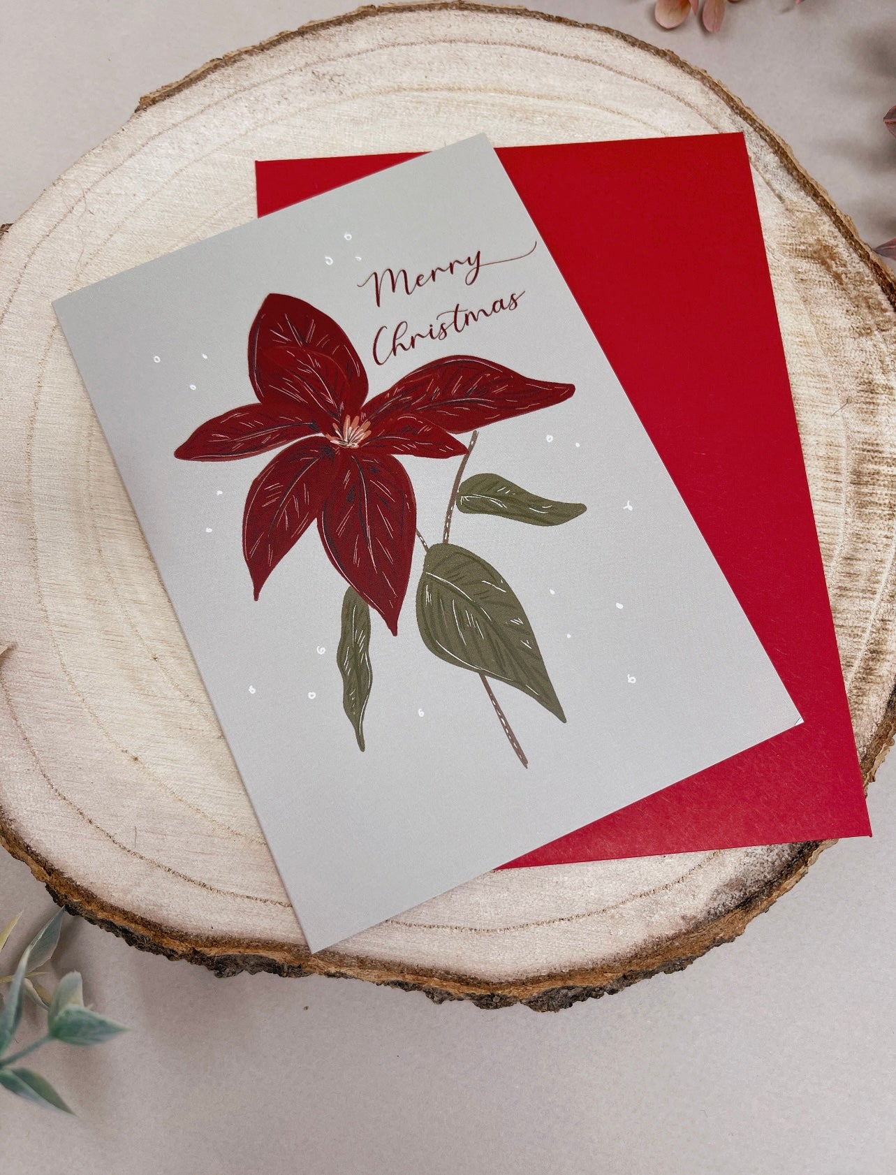 Poinsettia Christmas Card
