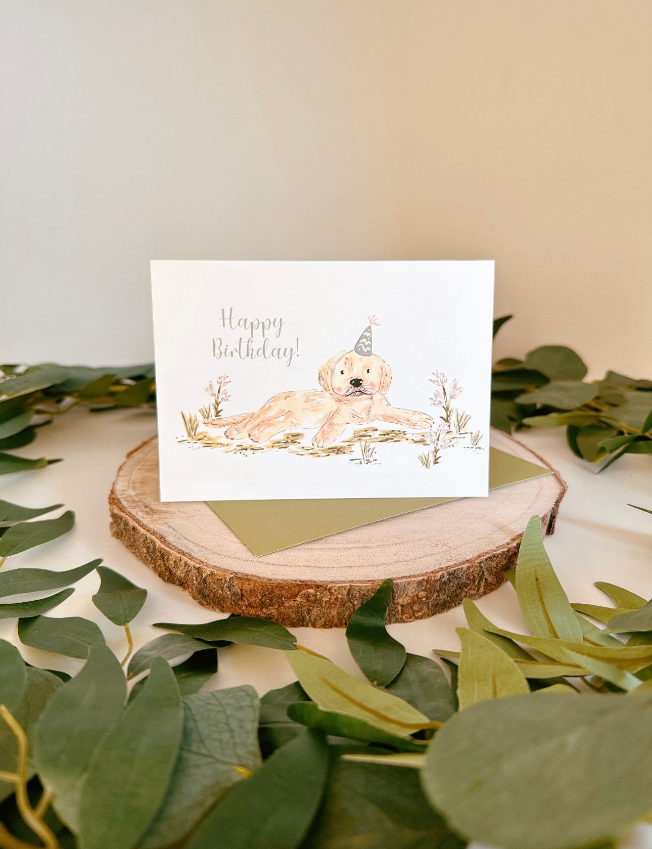 Golden Labrador Birthday Card