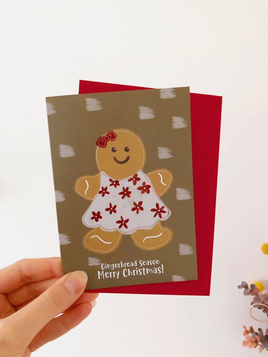Gingerbread Woman Christmas Card