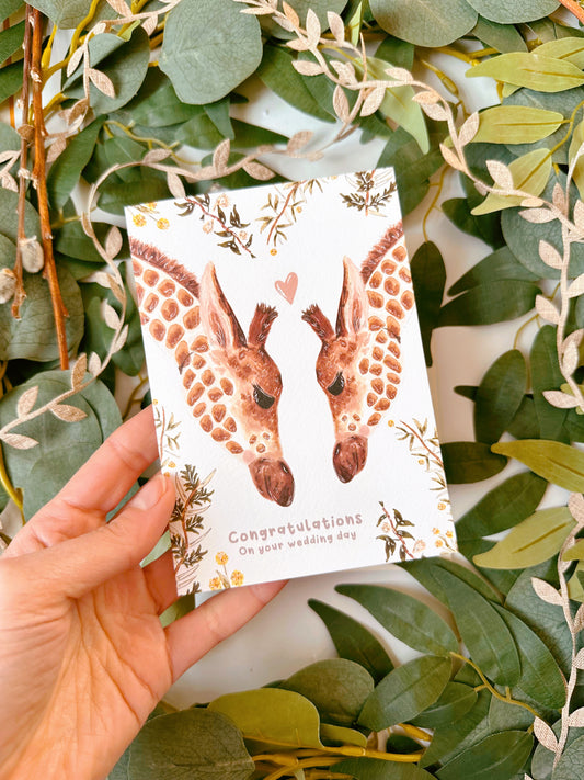 Giraffe Wedding Card