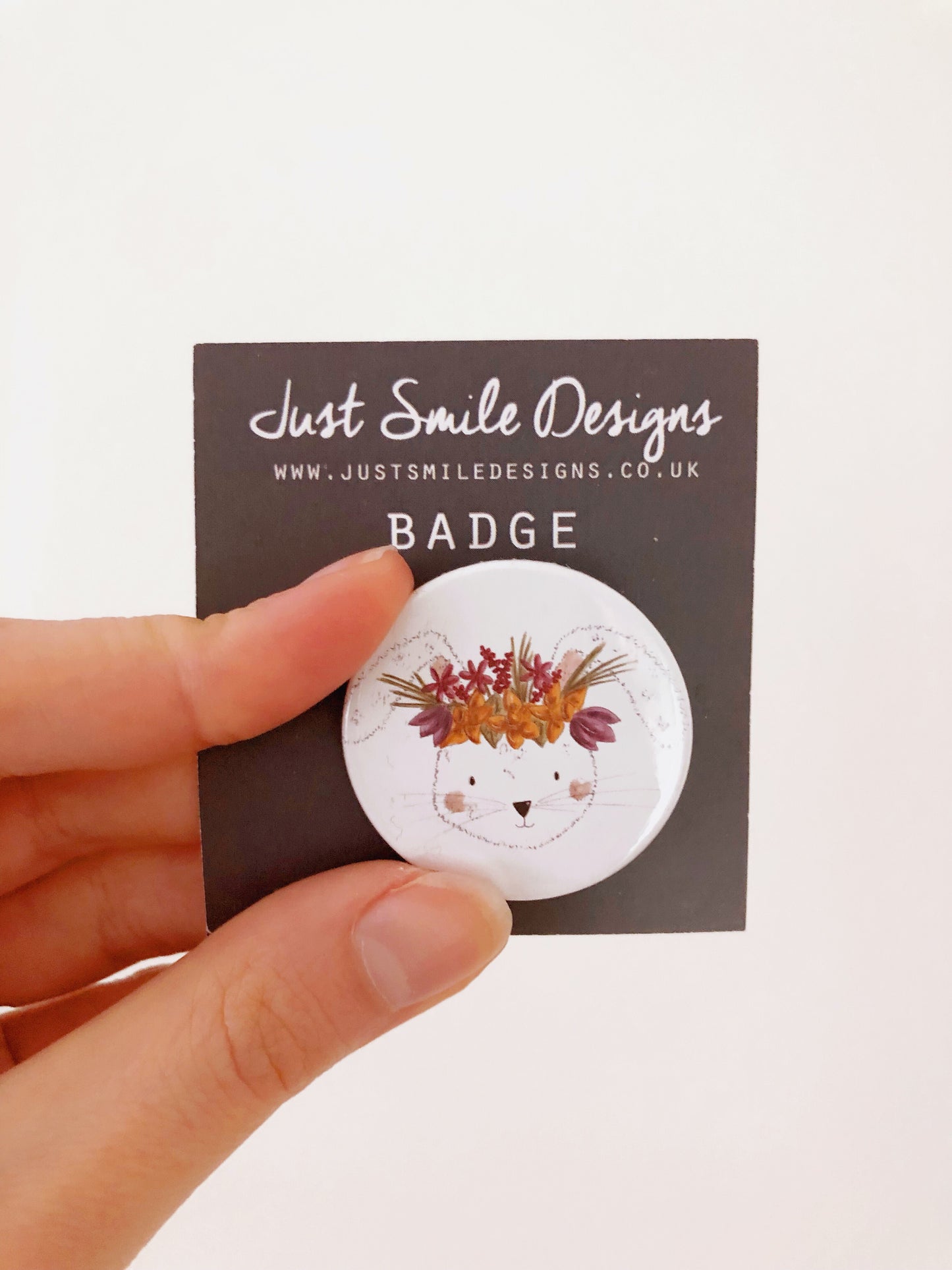 Floral Rabbit Badge