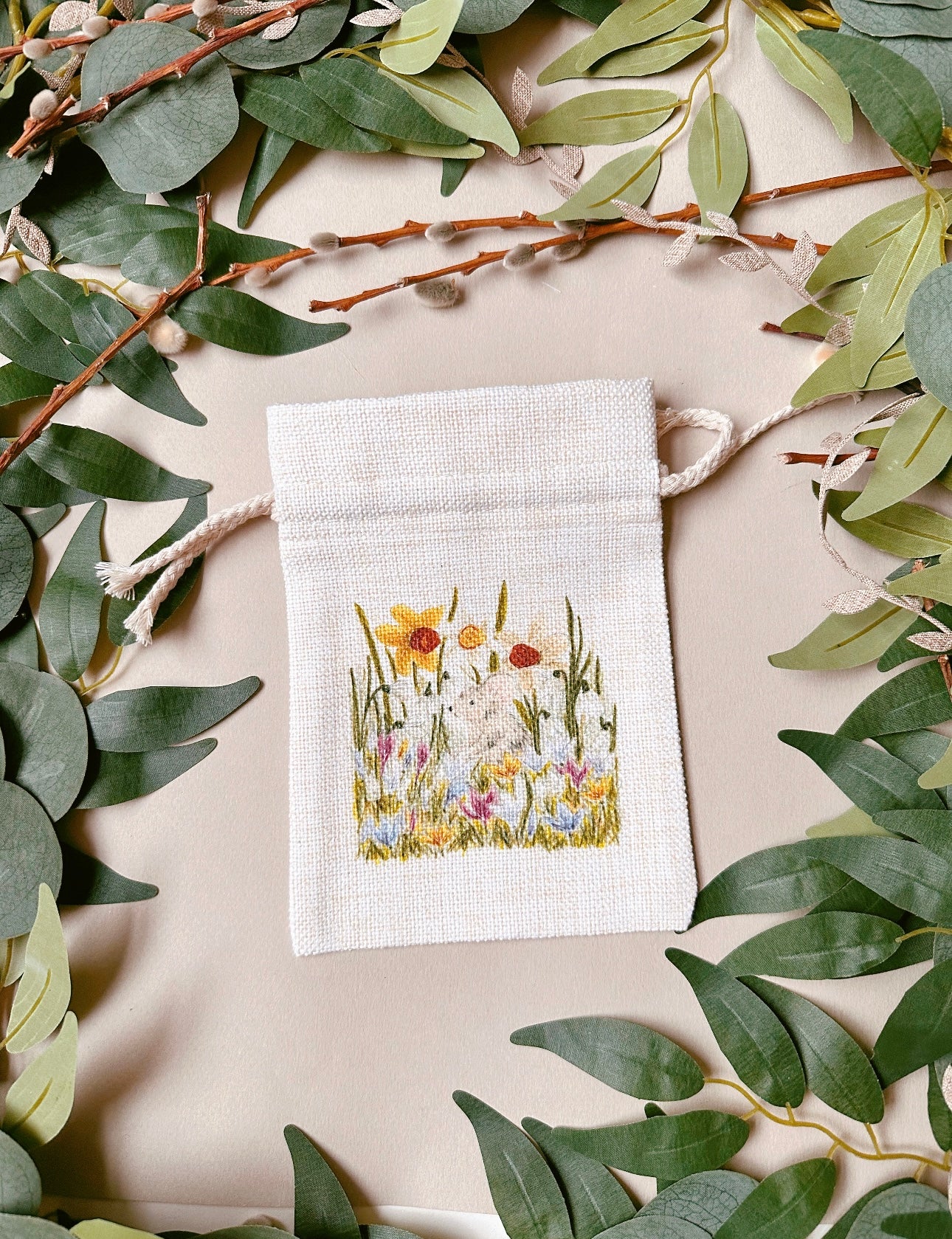 Garden Mouse Drawstring Bag