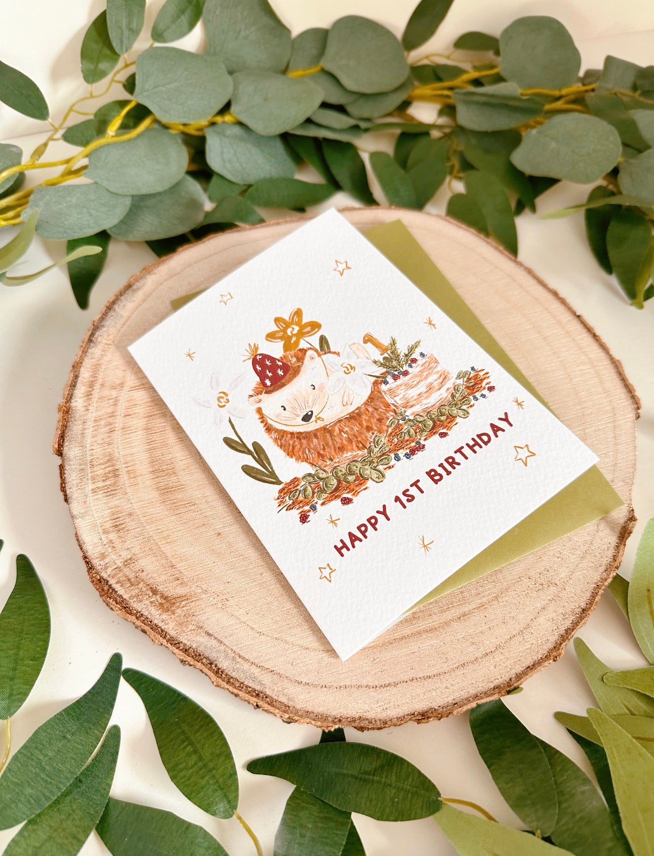 Hedgehog 1st Birthday Card
