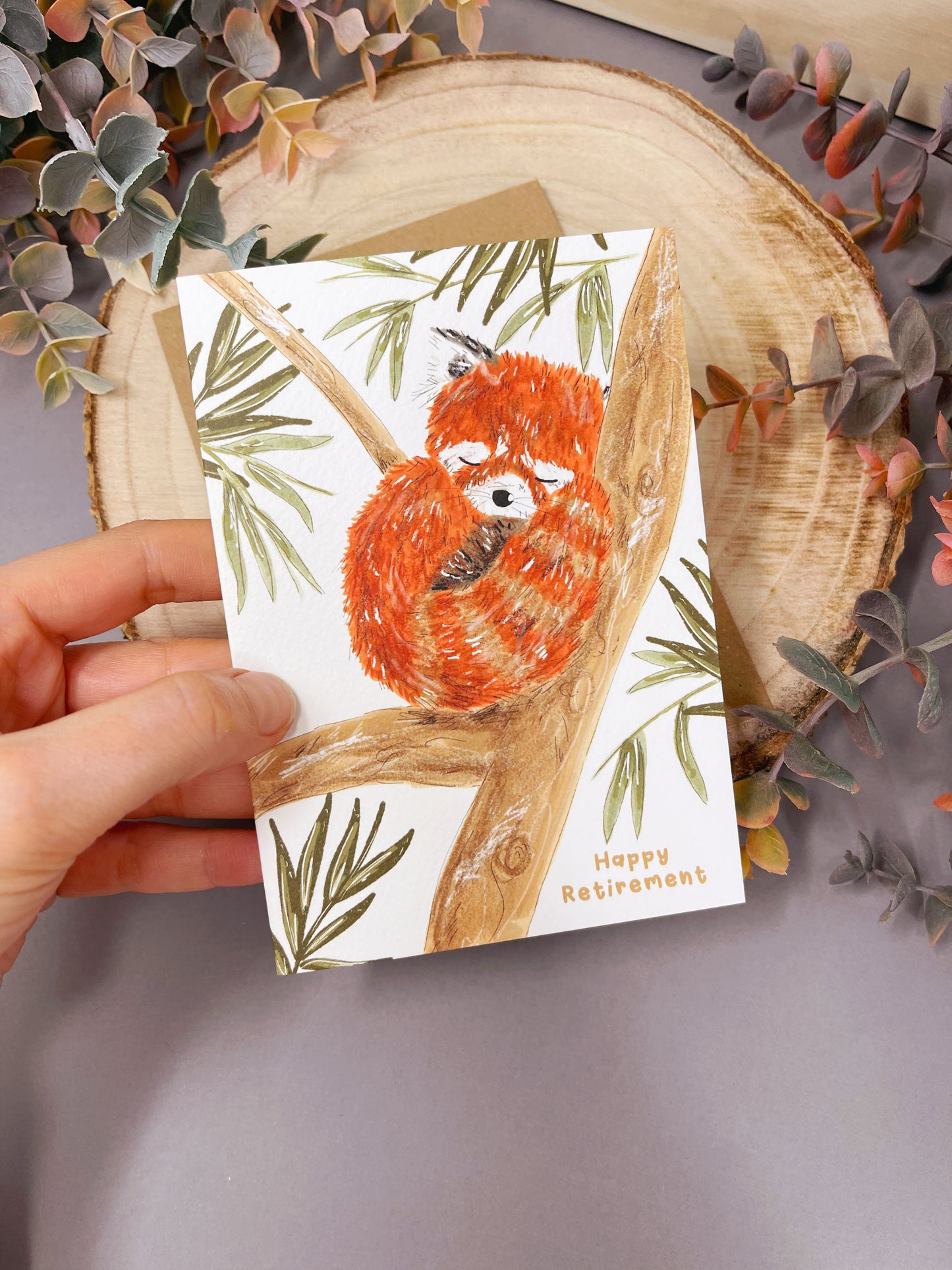 Red Panda Retirement Card