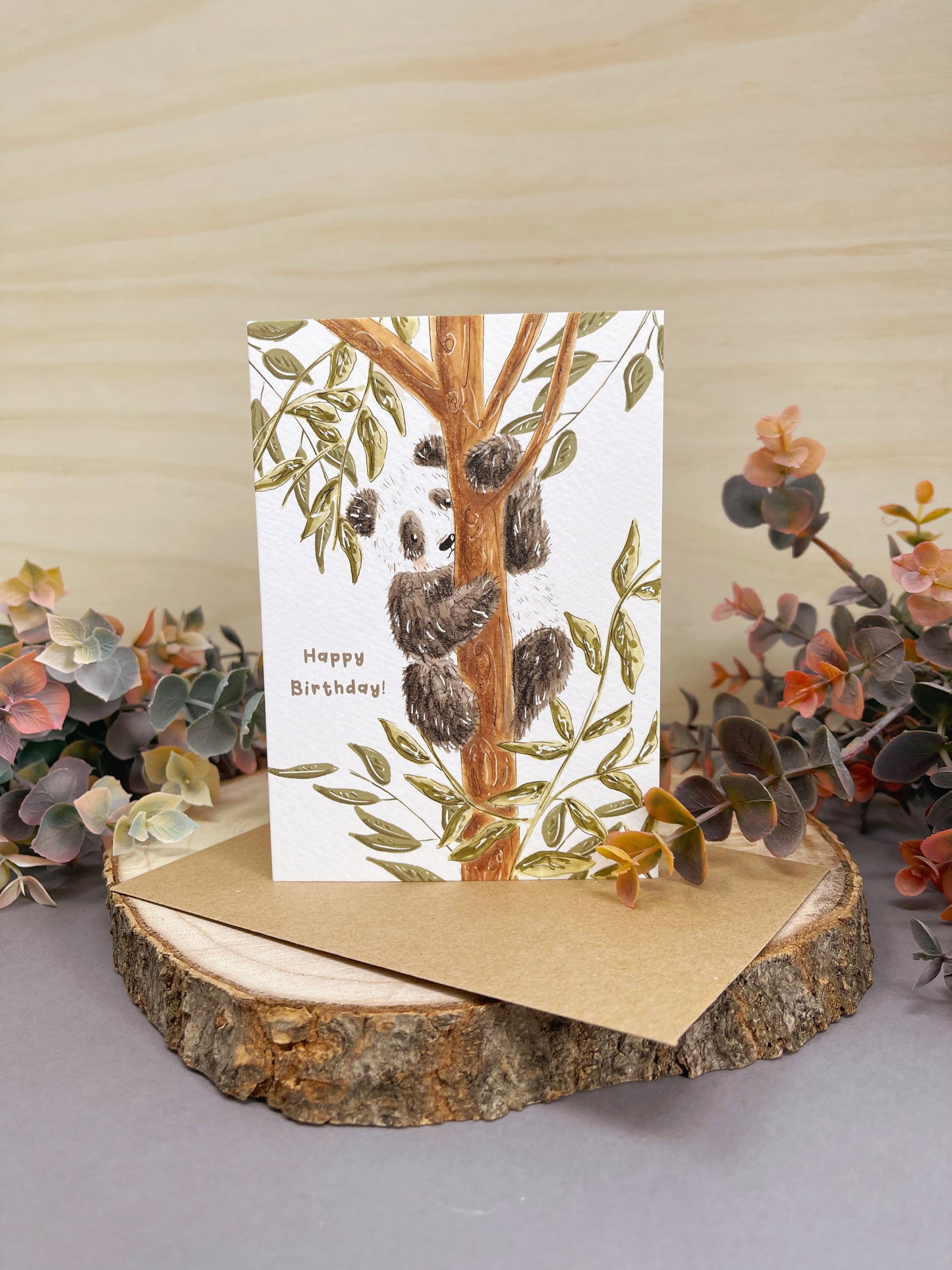 Panda Tree Birthday Card