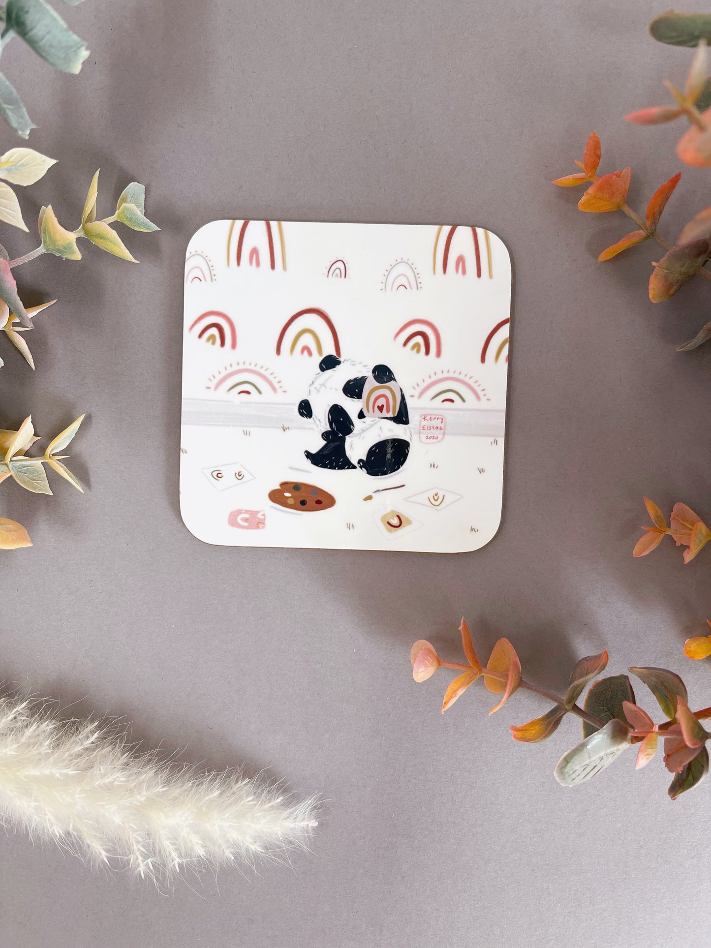 Panda Rainbow Coaster