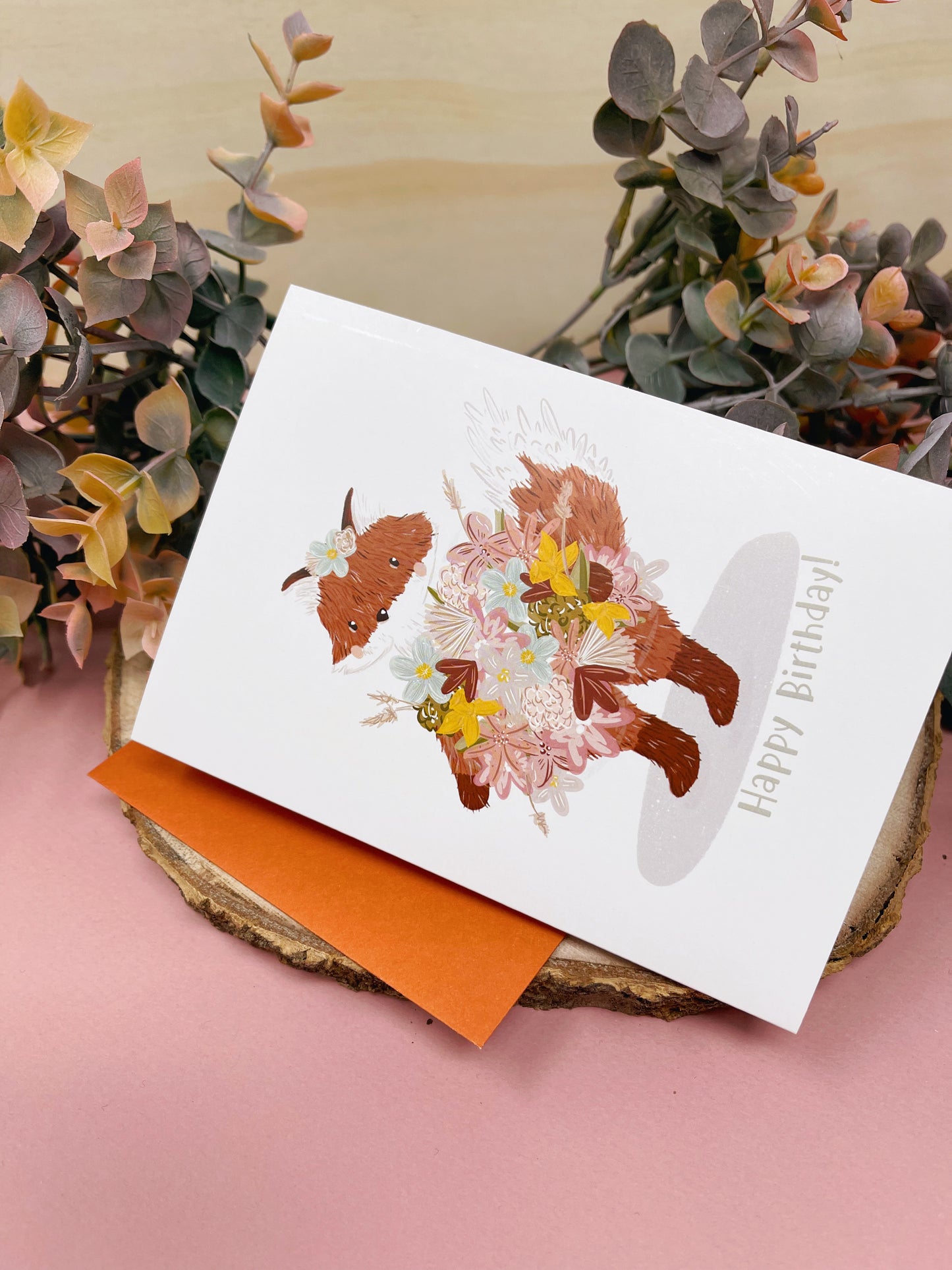 Fox Dress Birthday Card