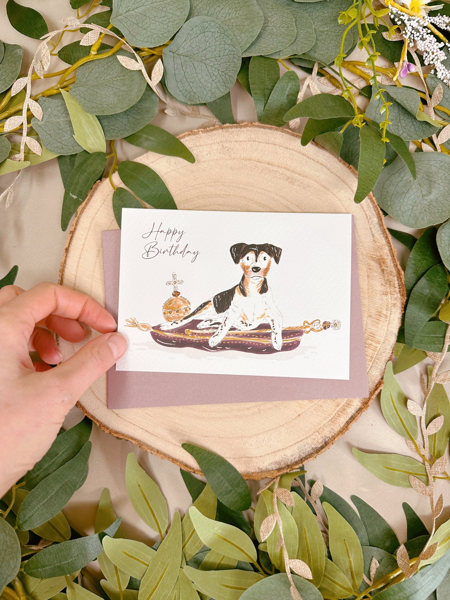 Royal Jack Russel Dog Birthday Card