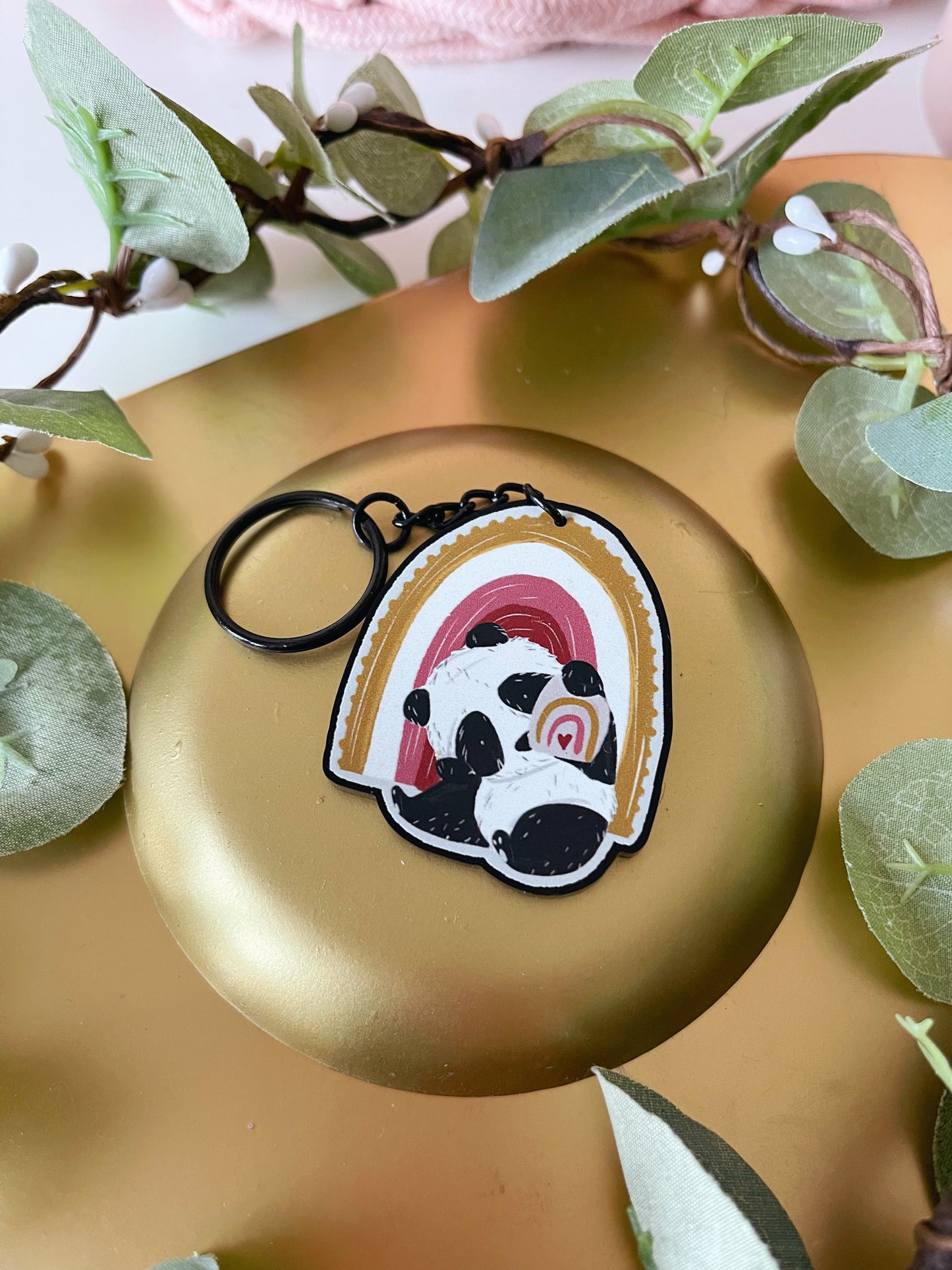 Panda Rainbow Keyring