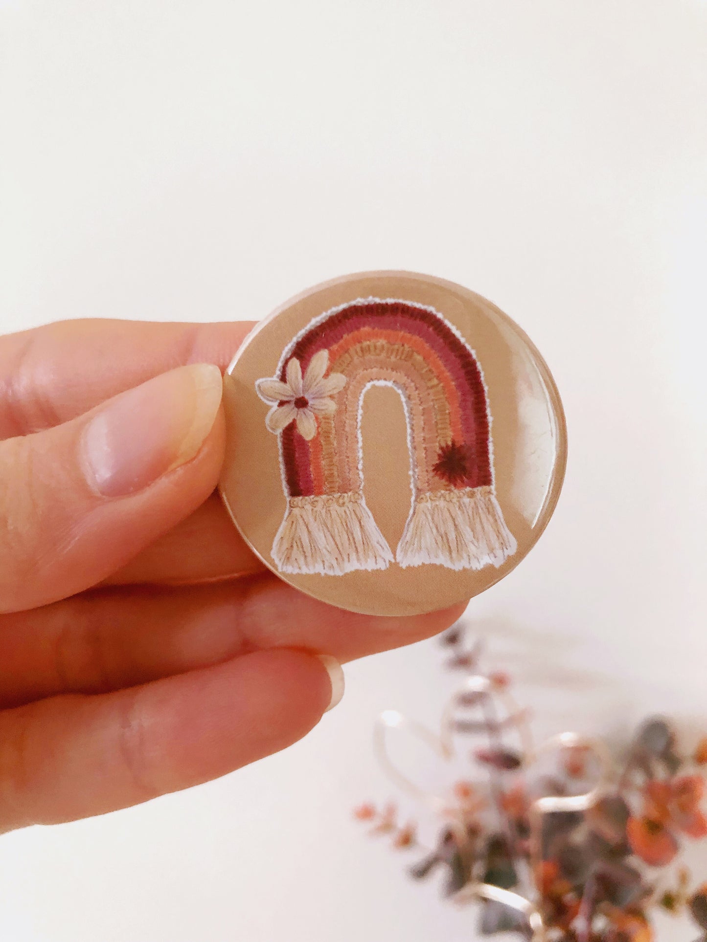 Rainbow Macrame Badge