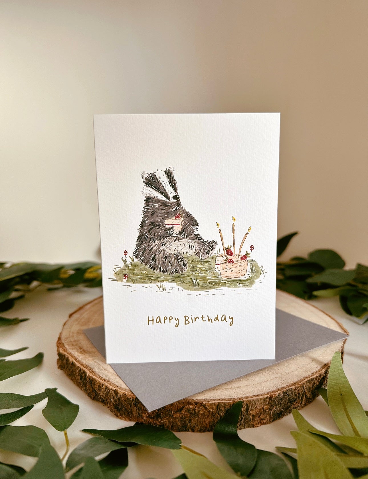 Badger Birthday Card