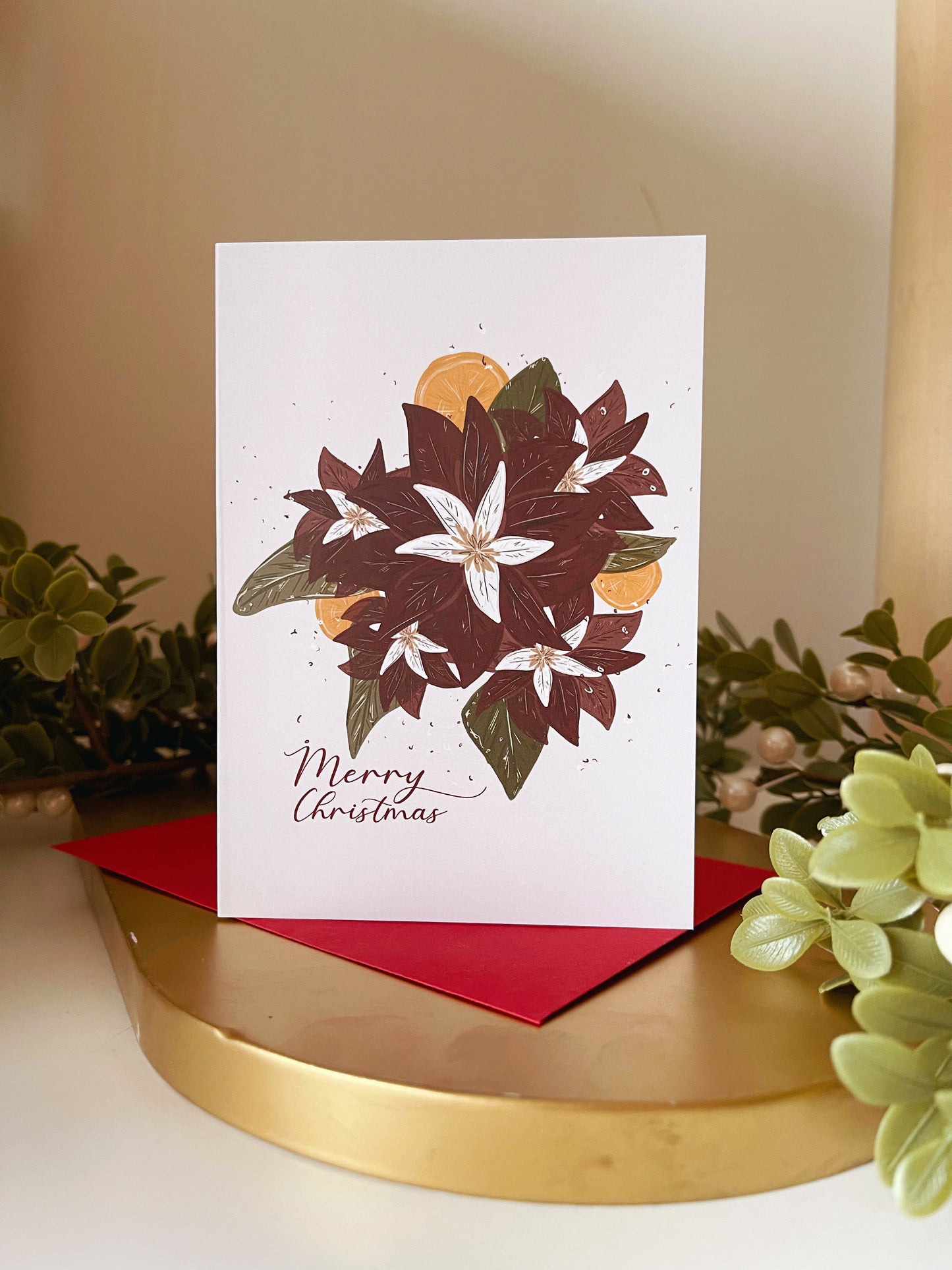 Poinsettia Christmas Card