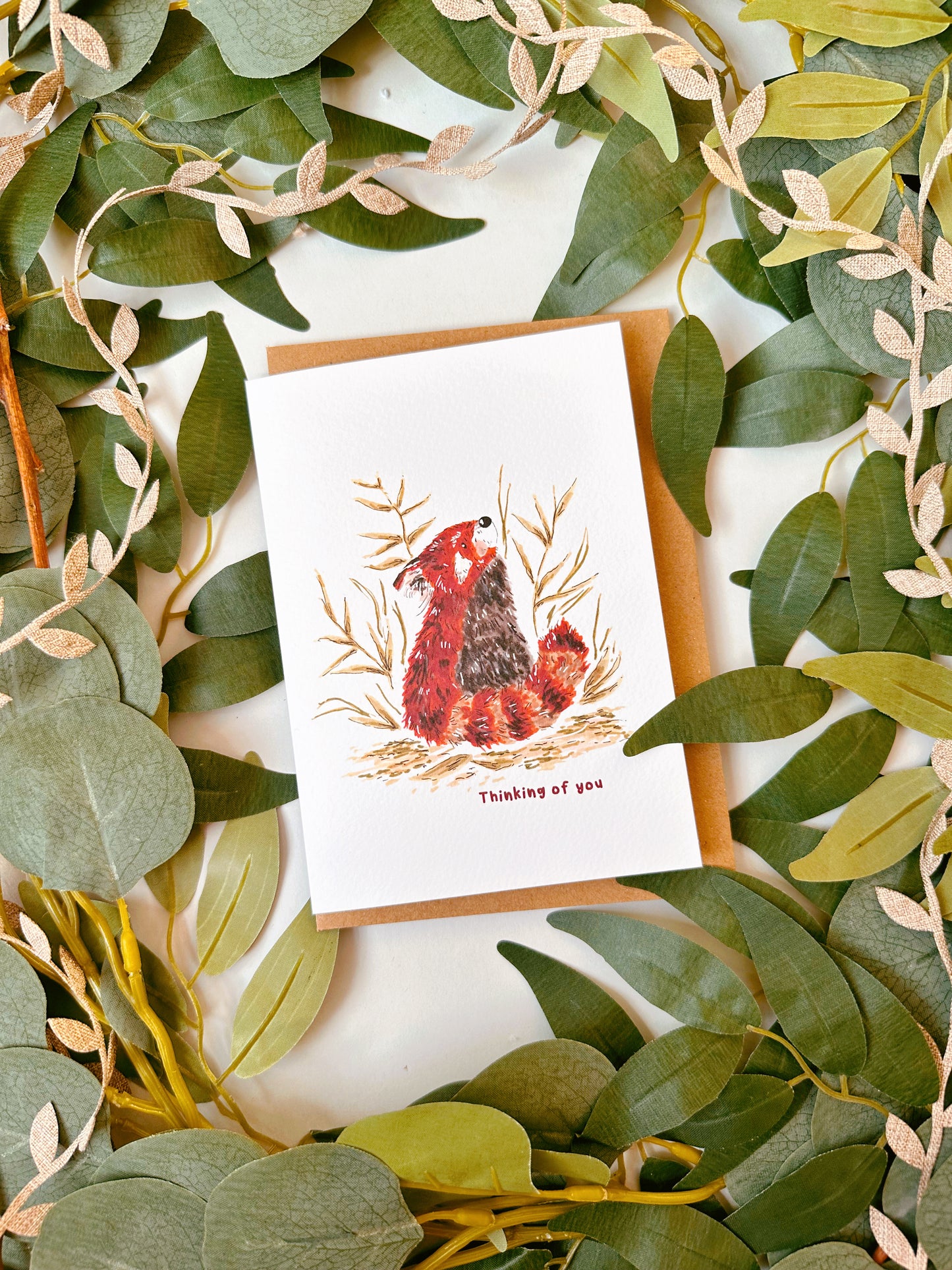 Red Panda Thinking of You Card
