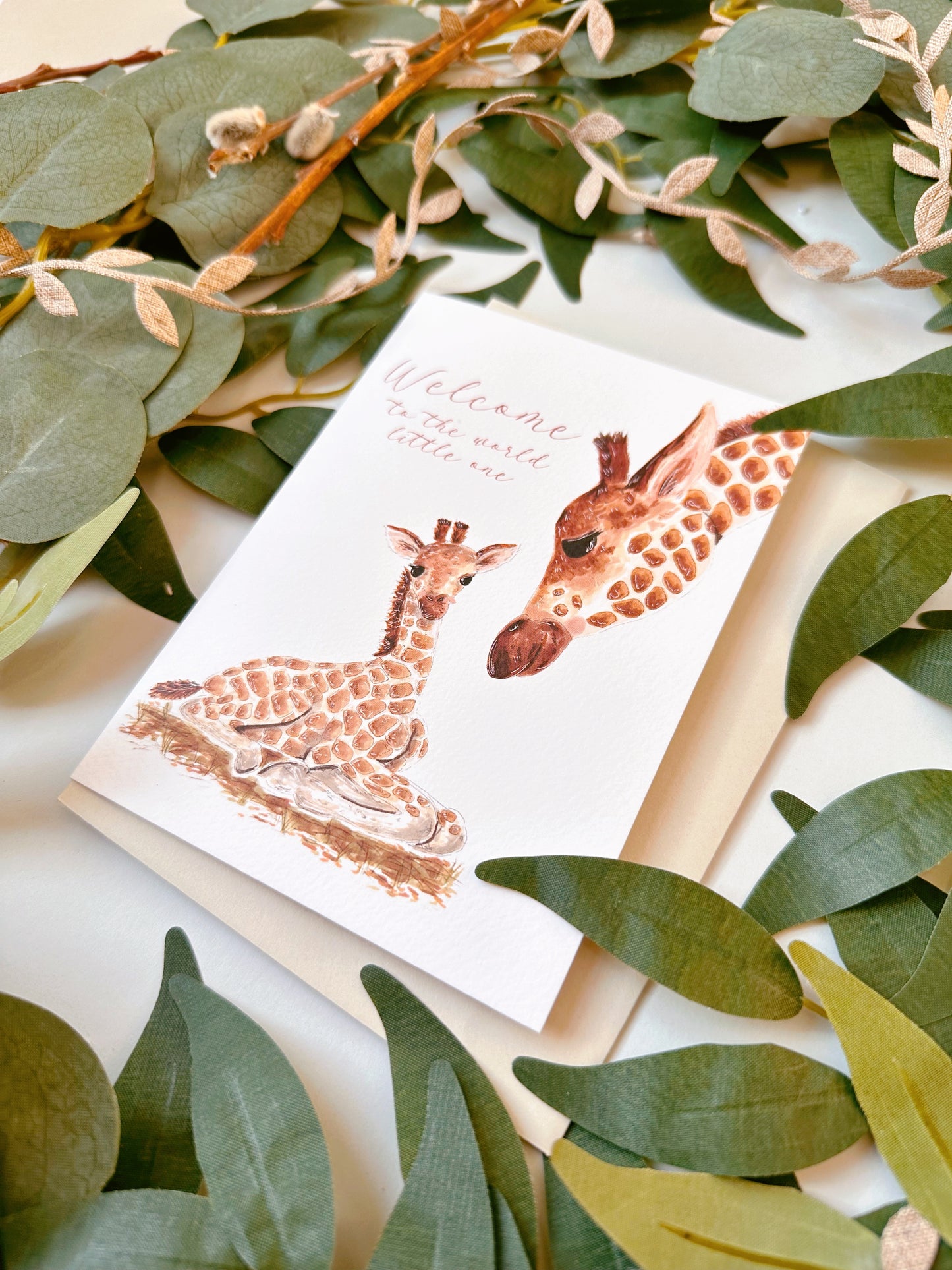 Giraffe New Baby Card