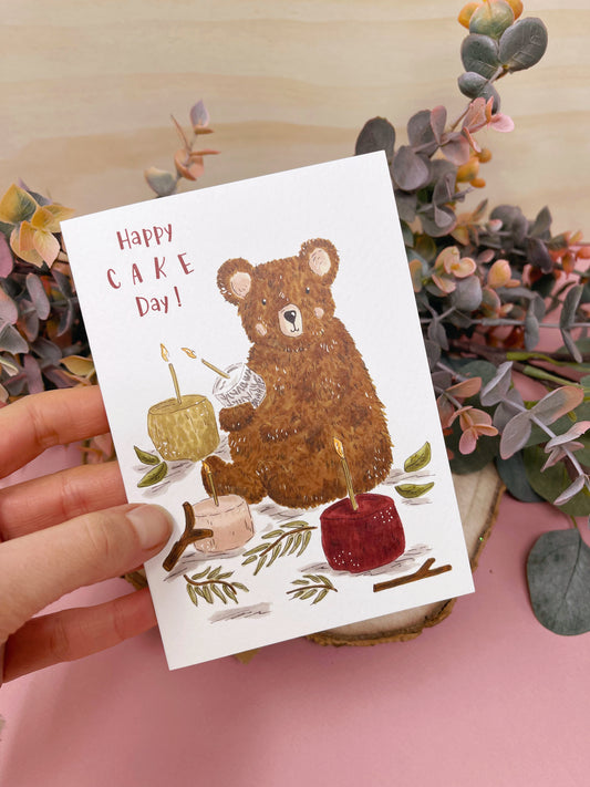 Bear Cake Birthday Card