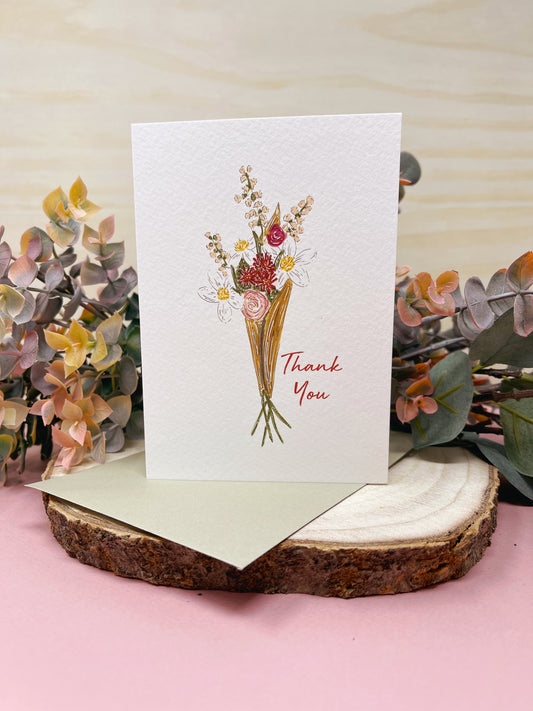 Flower Bunch Thank You Card