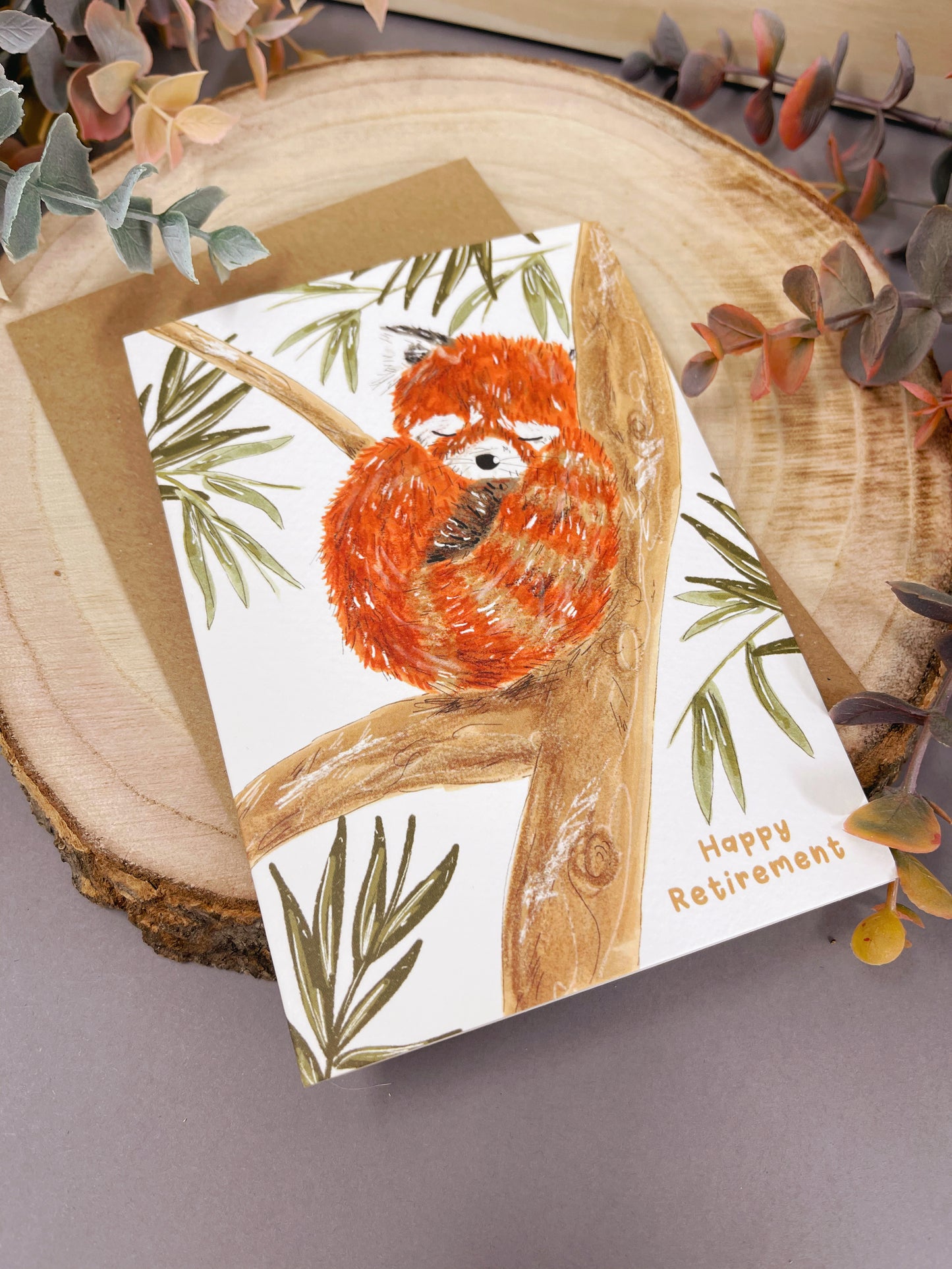 Red Panda Retirement Card