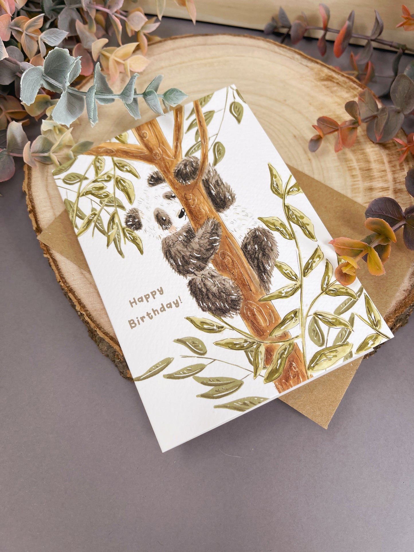 Panda Tree Birthday Card