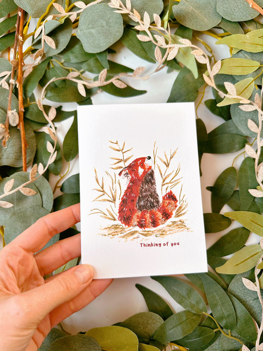 Red Panda Thinking of You Card