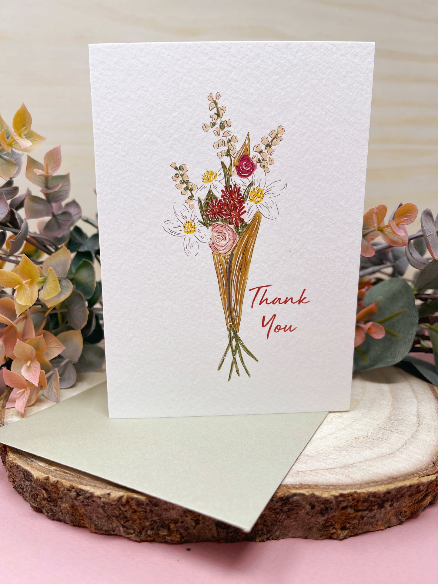 Flower Bunch Thank You Card