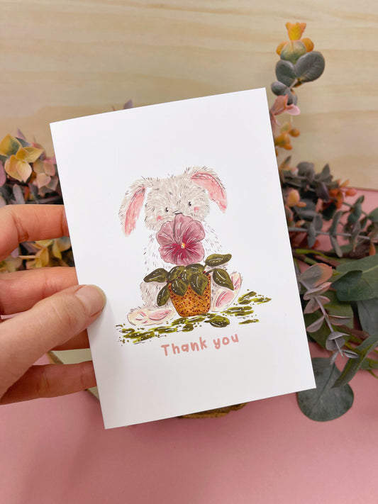 Rabbit Thank You Card