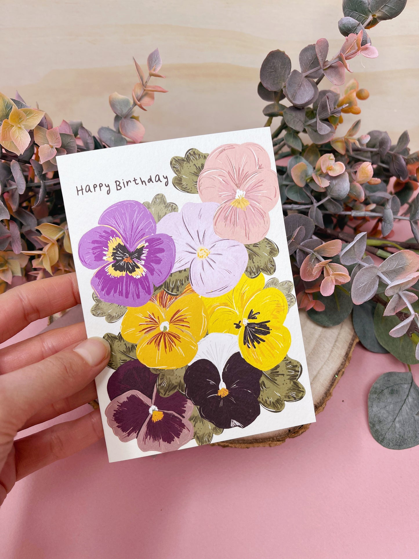Pansy Birthday Card