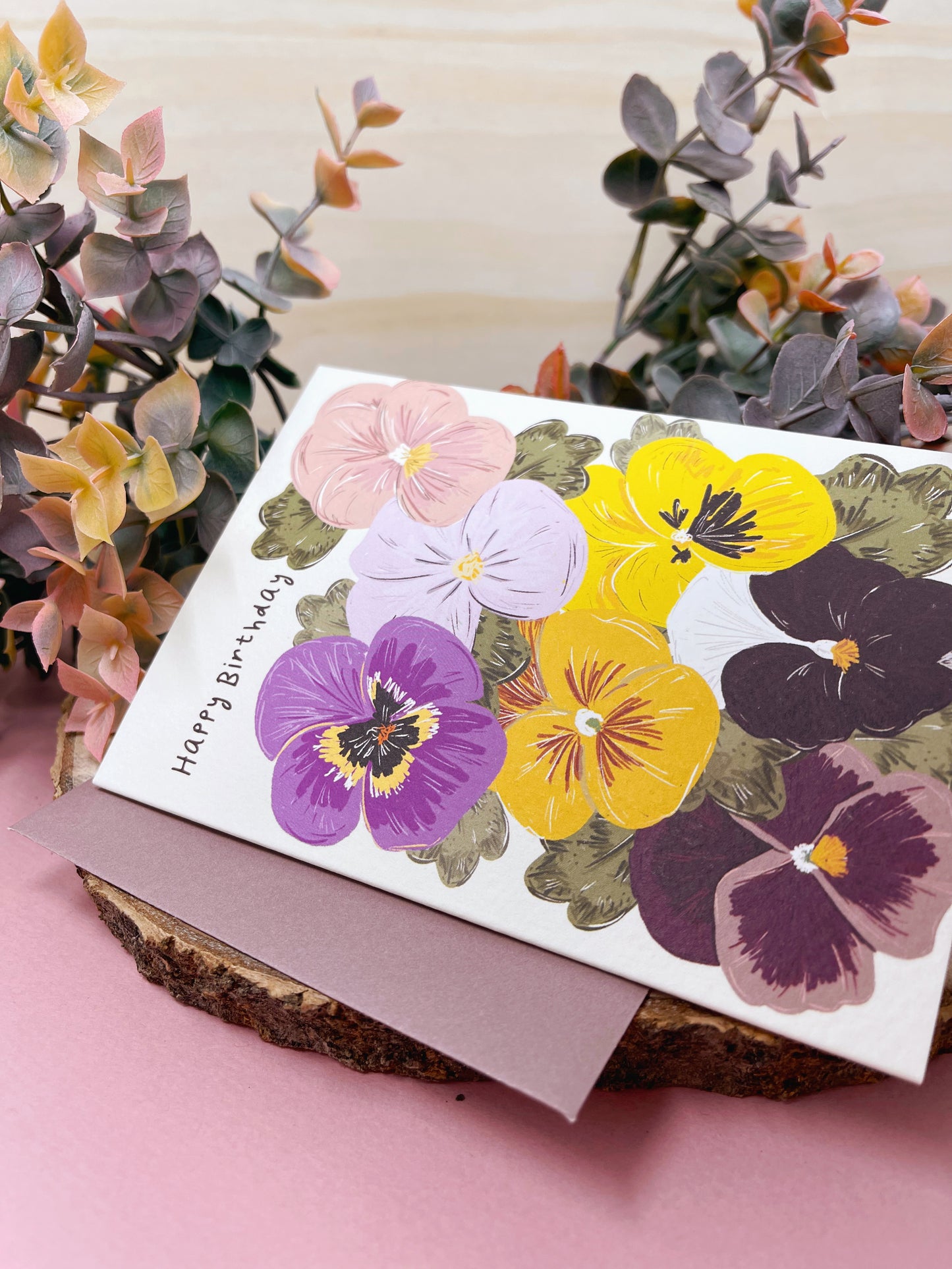 Pansy Birthday Card