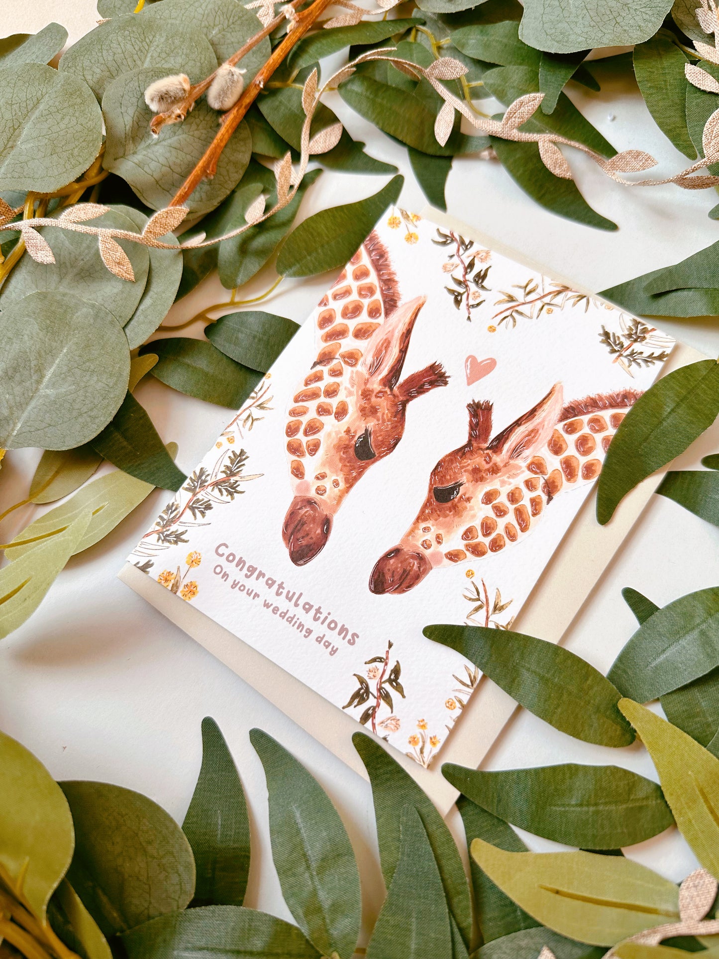 Giraffe Wedding Card
