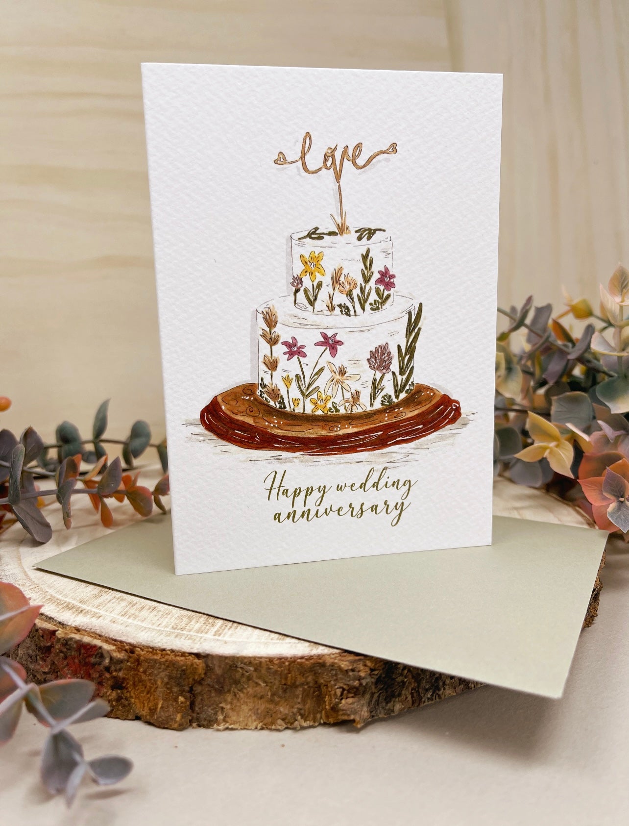 Love Cake Anniversary Card